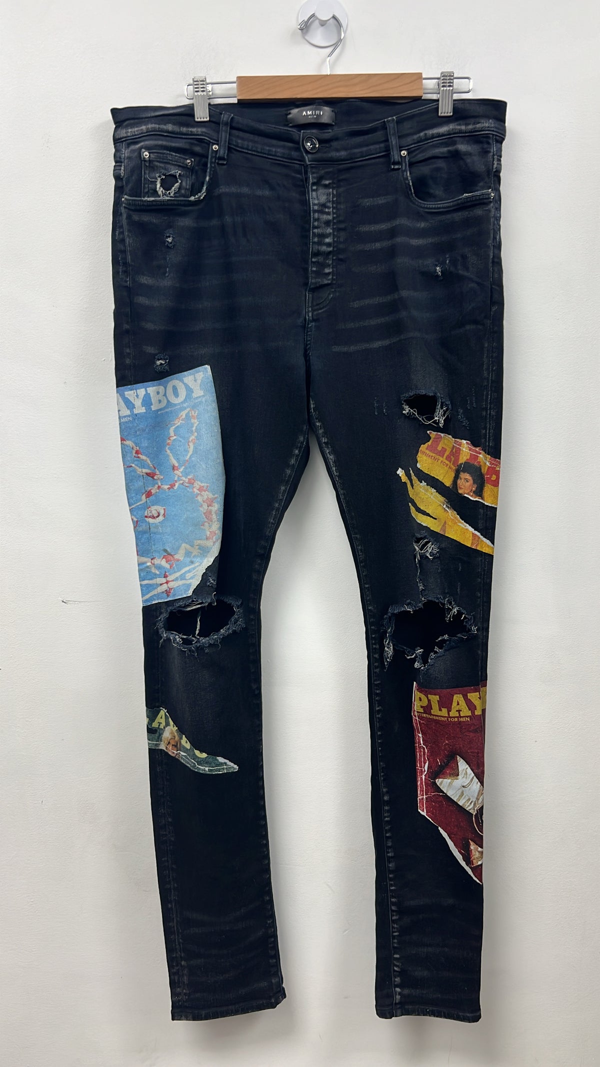Amiri Black Playboy Magazine Jeans