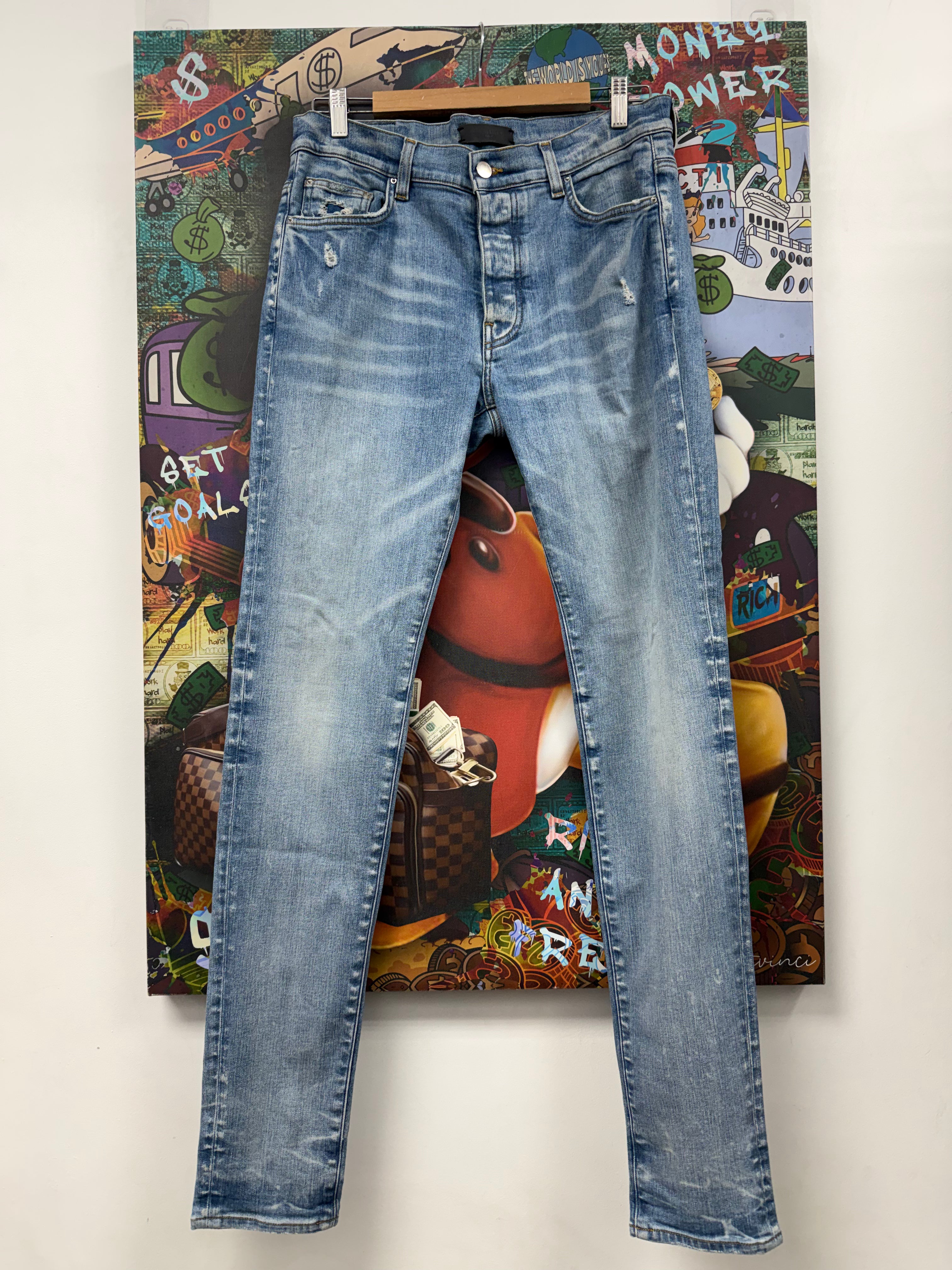 Amiri Light Wash Plain Thrasher Jeans