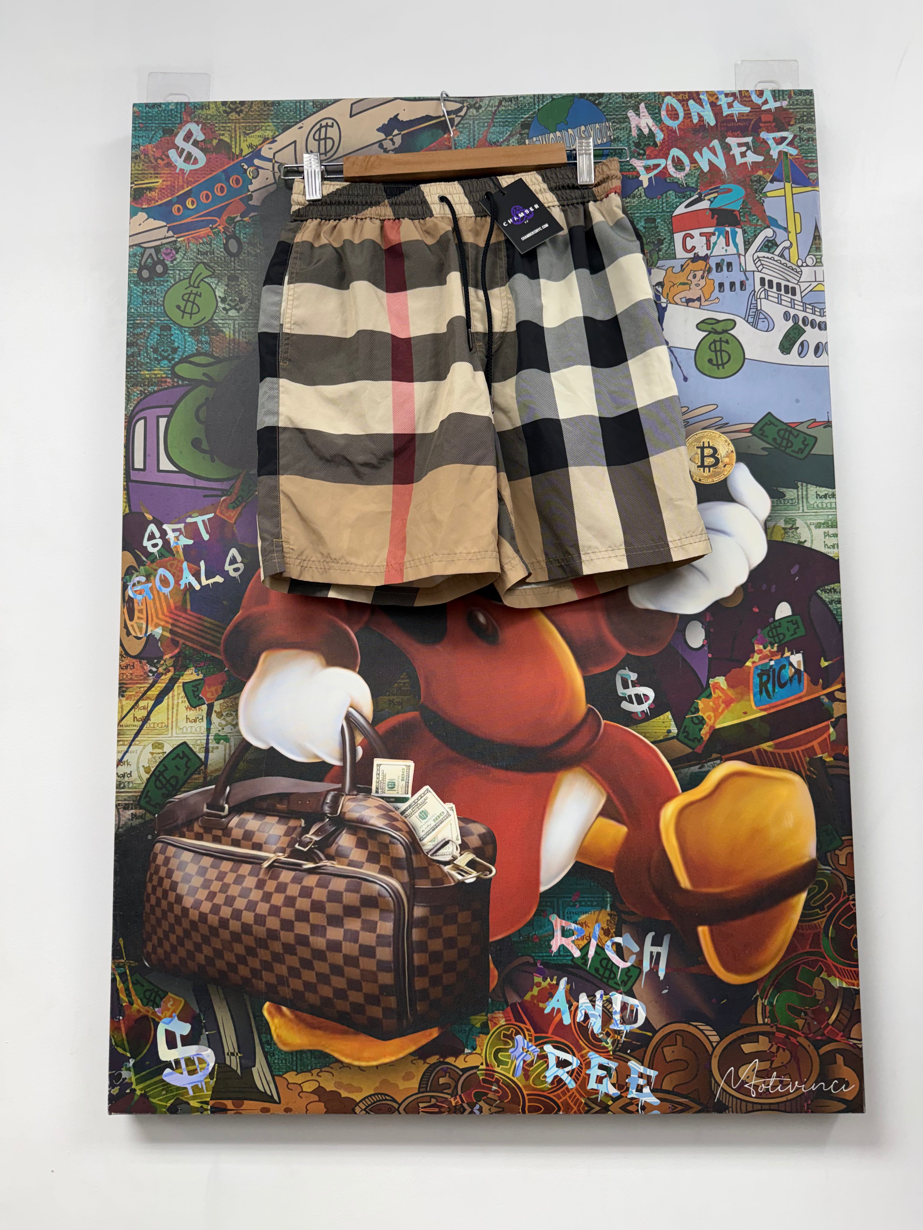 Burberry Plaid Monogram Swim Trunks