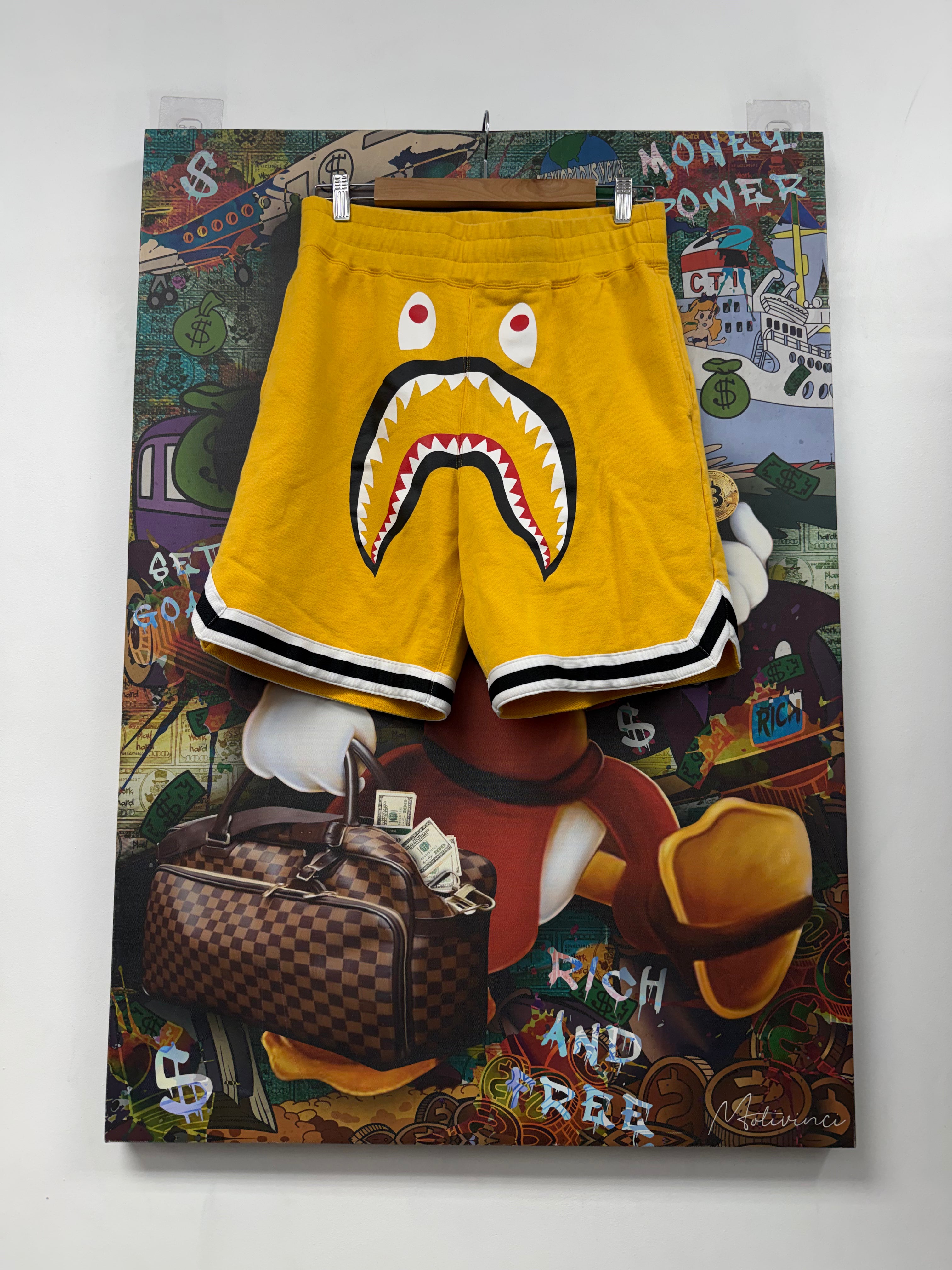 BAPE Yellow Shark Shorts