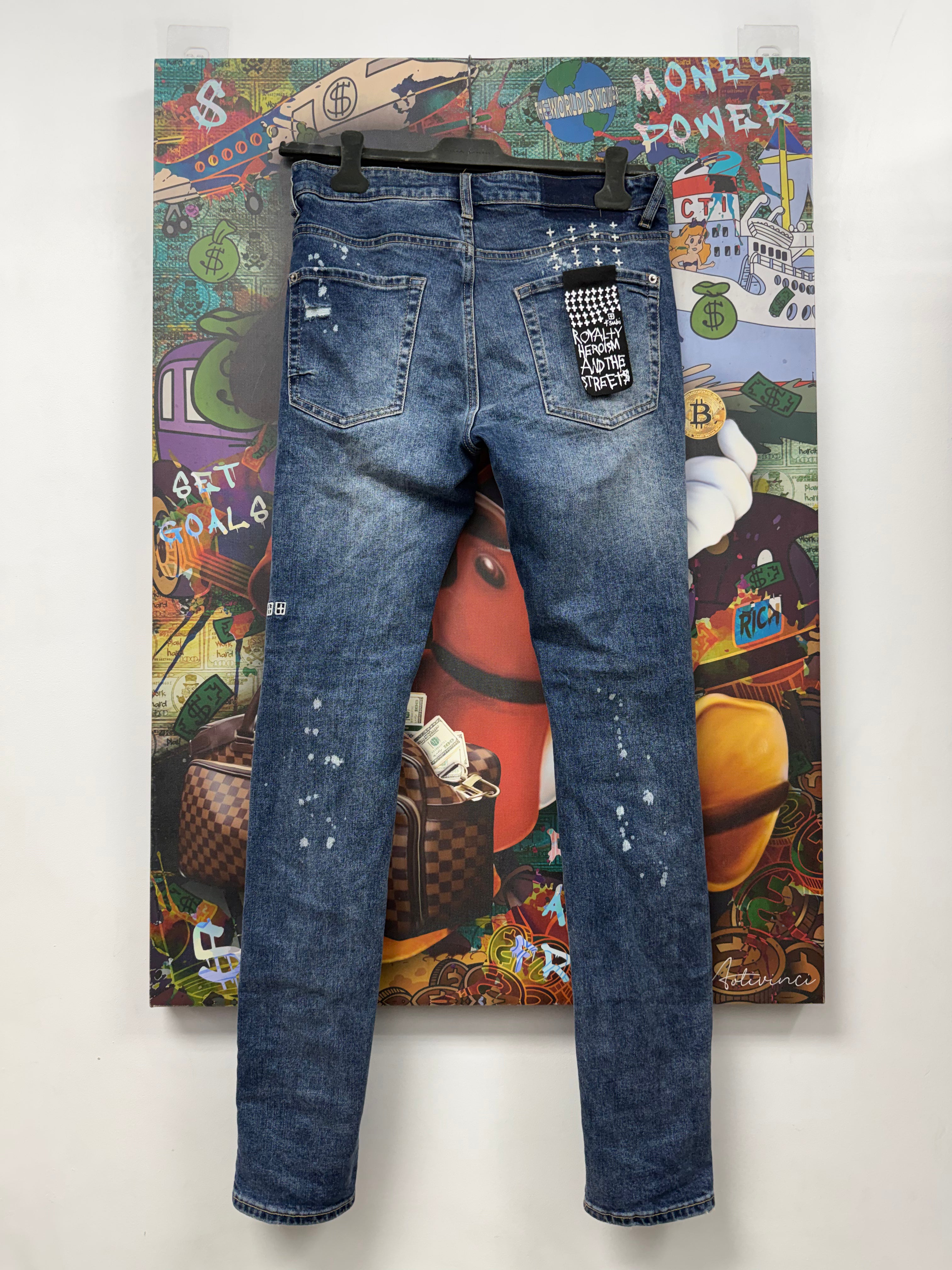 Ksubi Navy Patchwork Jeans