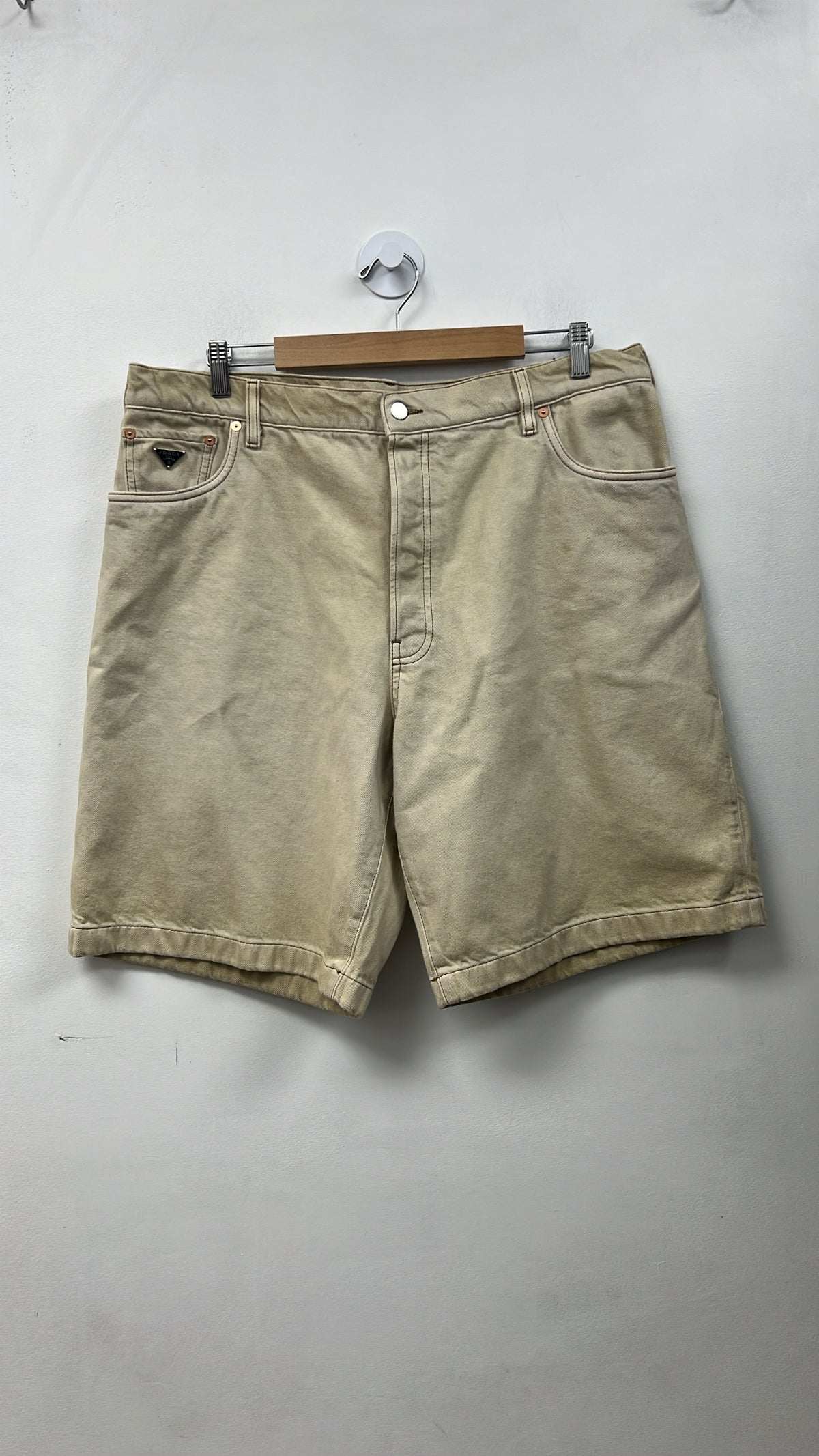 Prada Tan Denim Jean Shorts