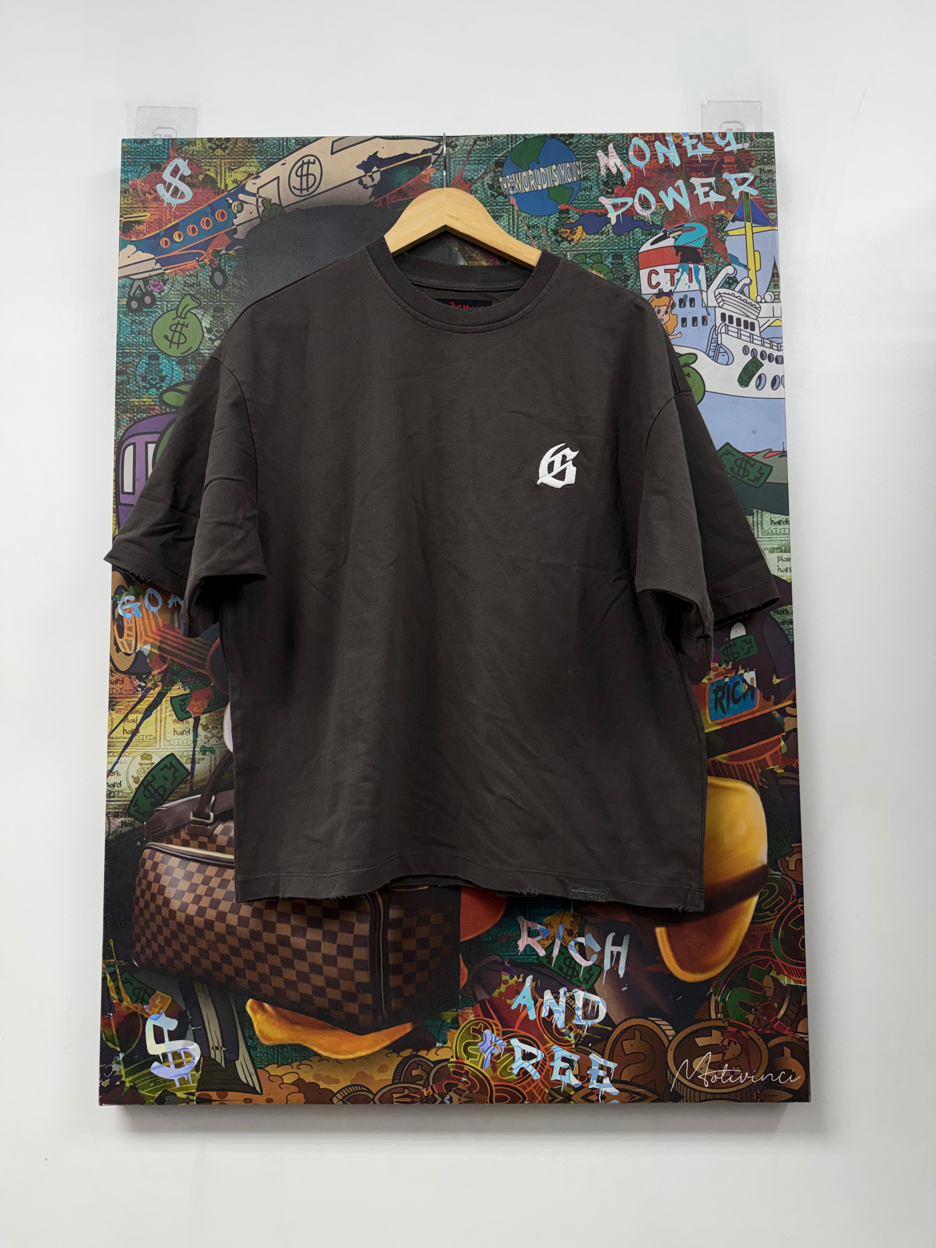 Godspeed Stone Grey Embroidered Logo Tee
