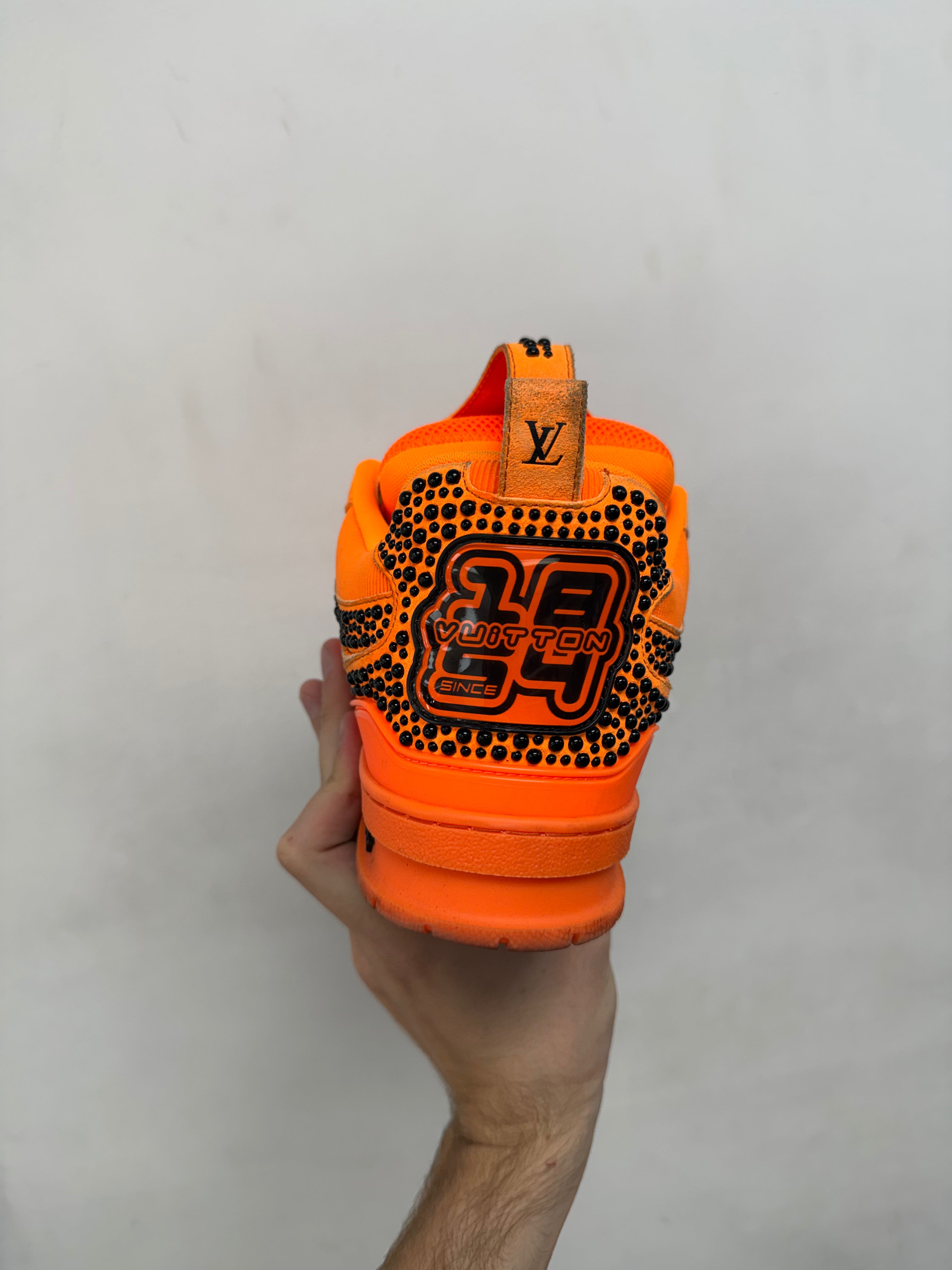 Louis Vuitton Orange Black Studded Skate Sneakers