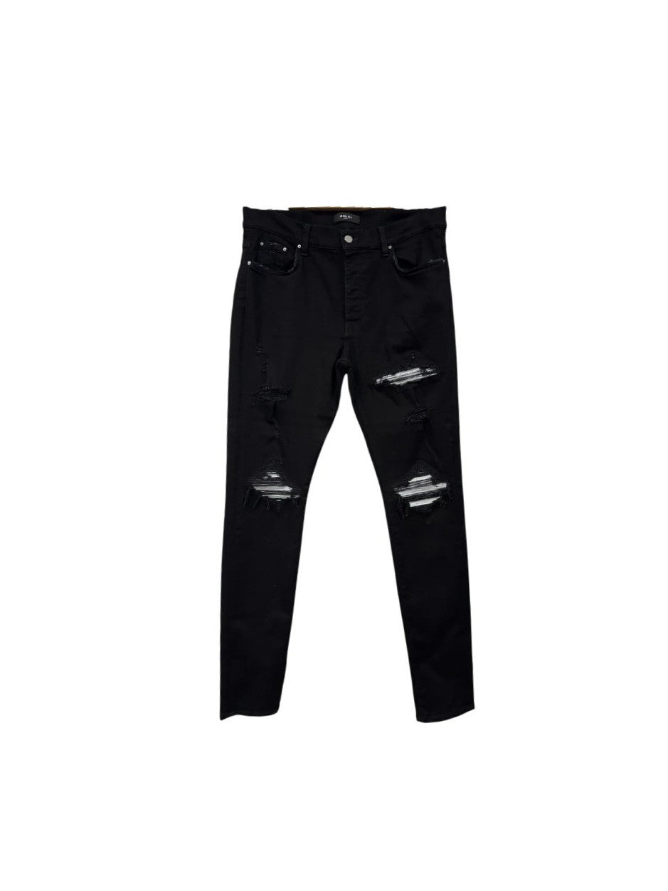 Amiri "MX1" Patch Black & Silver Jeans