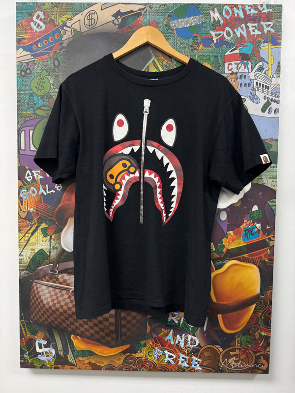 BAPE Black Red Shark Tee