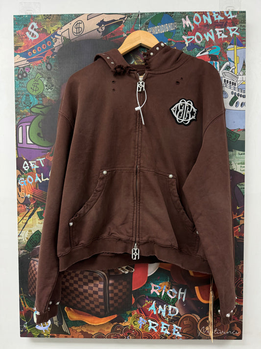Birth Of A Royal Child Zip Up Brown Pearl New Small With Tags