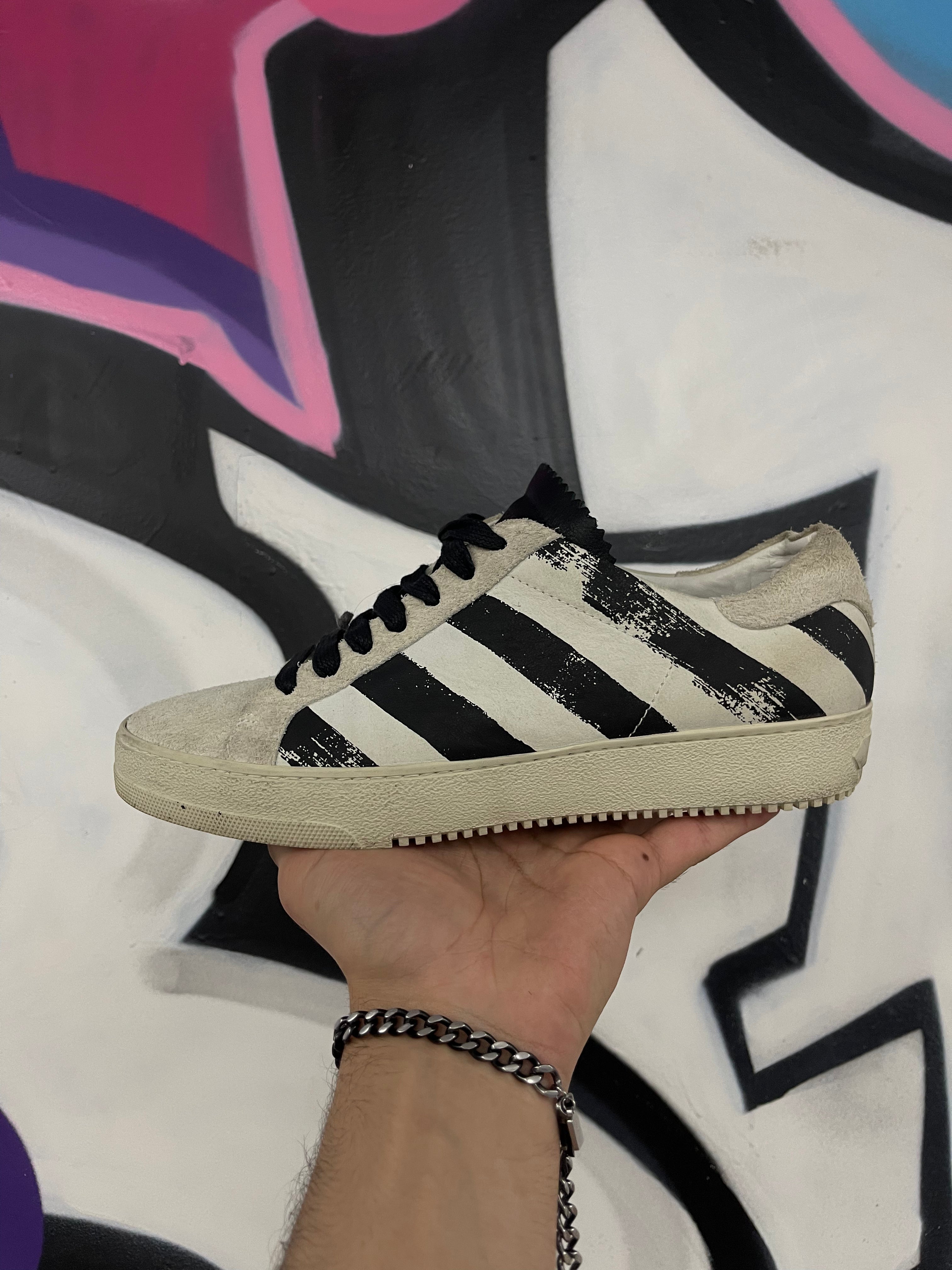 Off White White Black Vulcan Sneakers