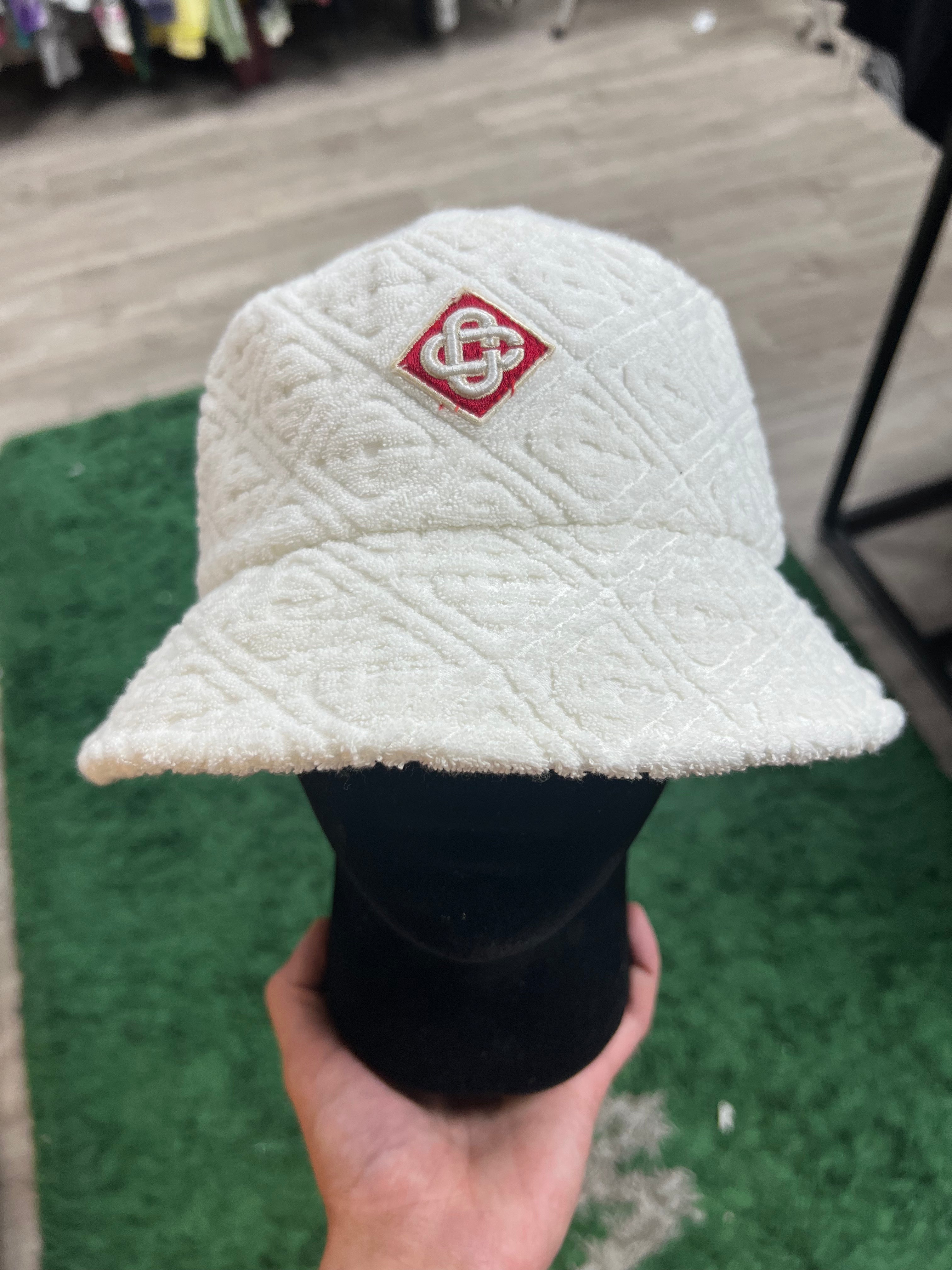 Casablanca White Towel Monogram Bucket Hat