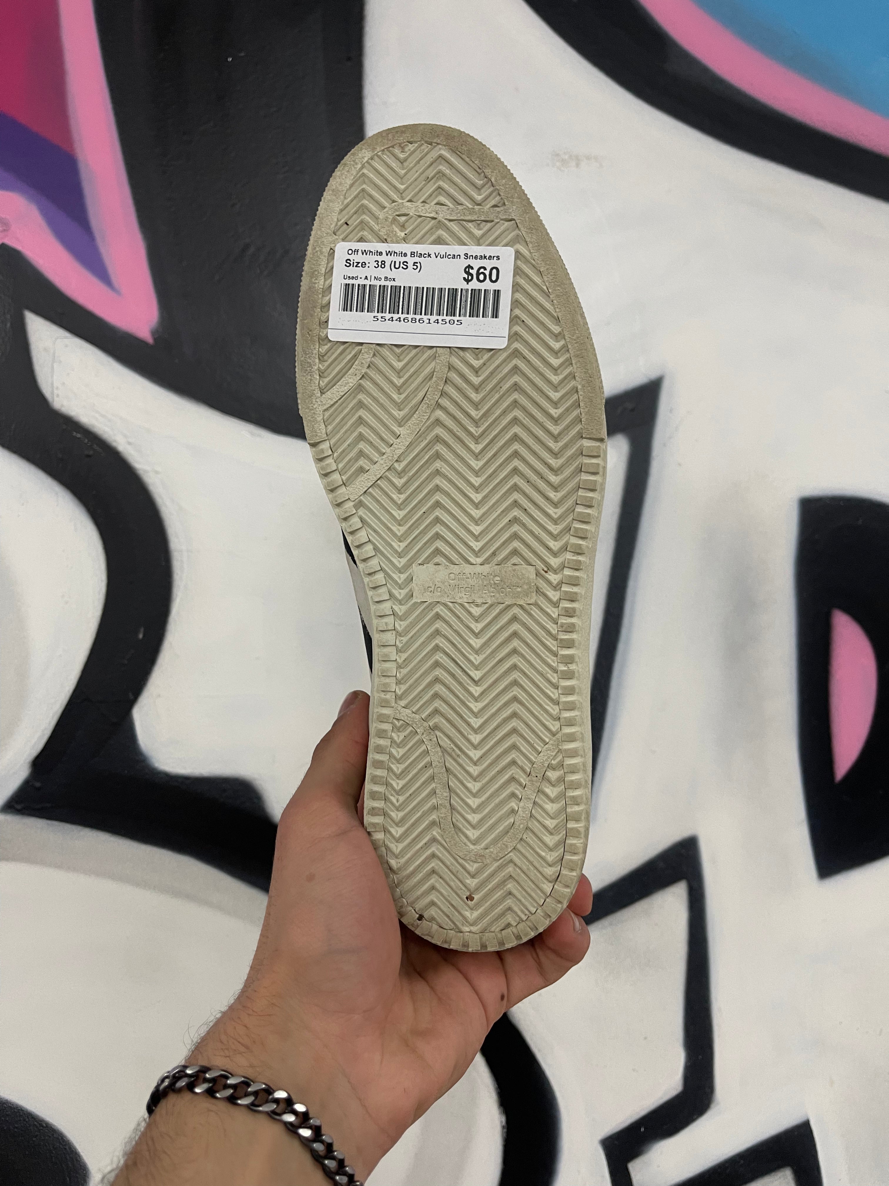 Off White White Black Vulcan Sneakers