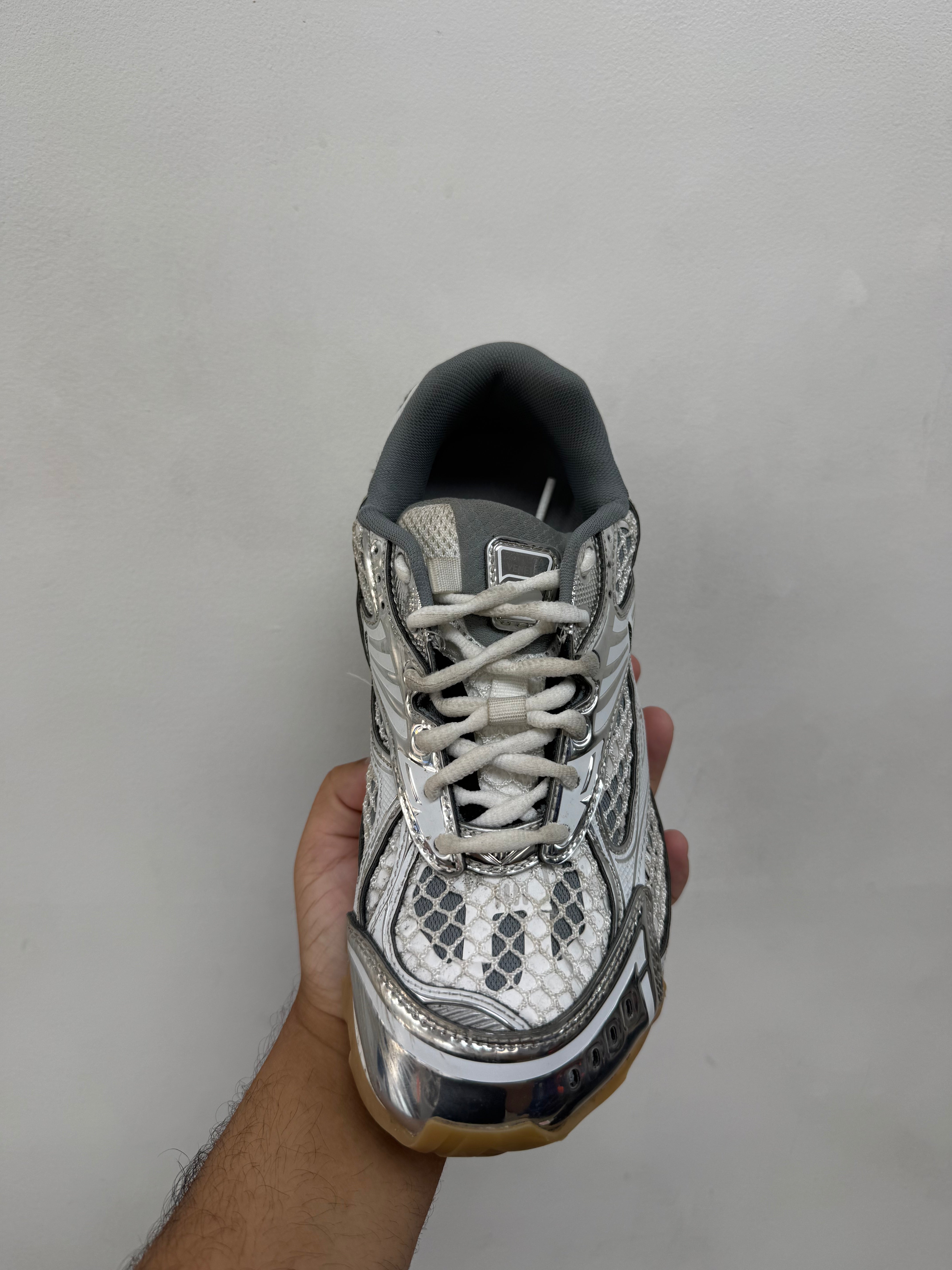 Bottega Veneta White Silver Orbit Sneakers