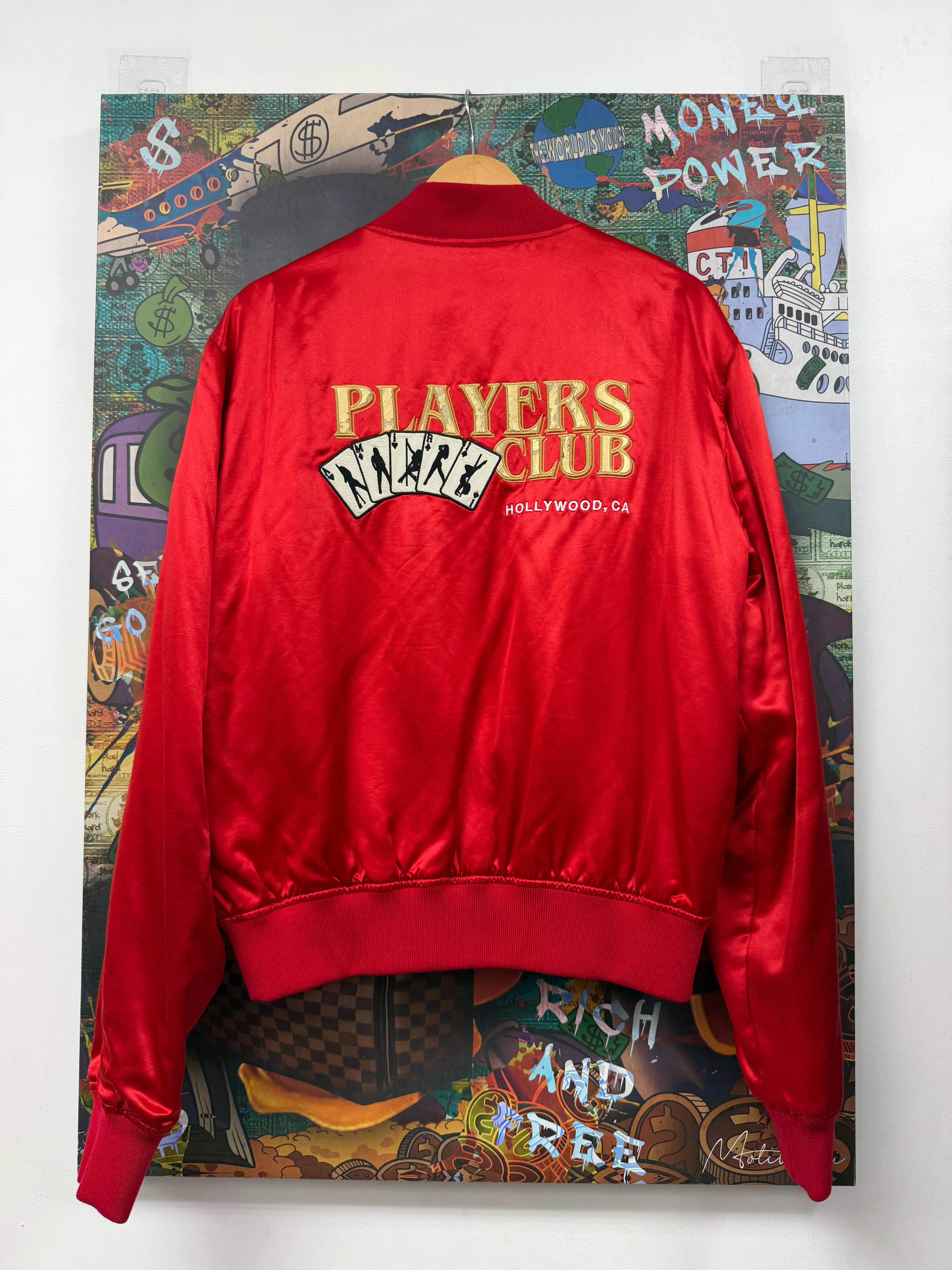 Amiri Players Club Red Silk Jacket