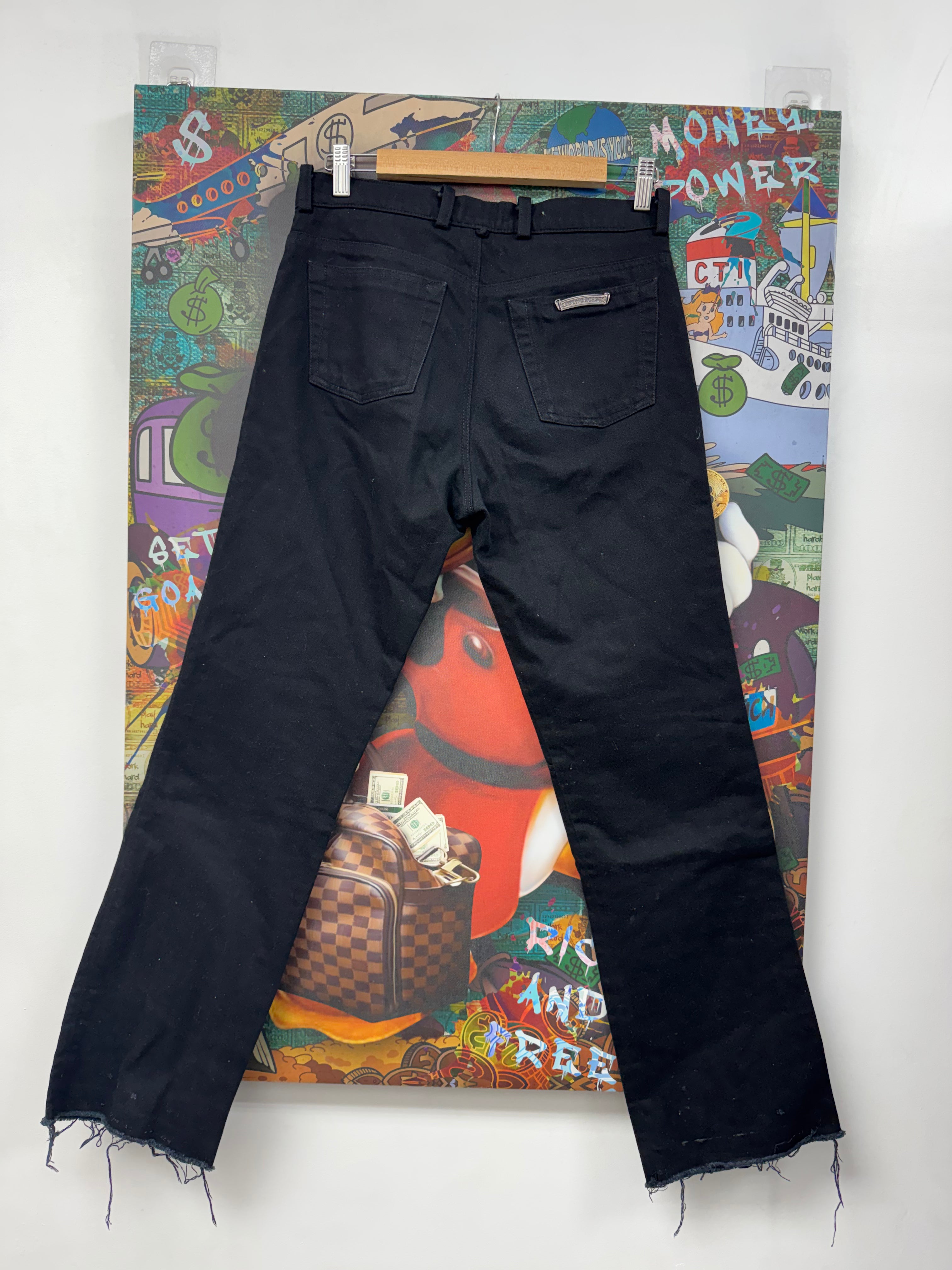 Chrome Hearts Black Fleur Knee Jeans