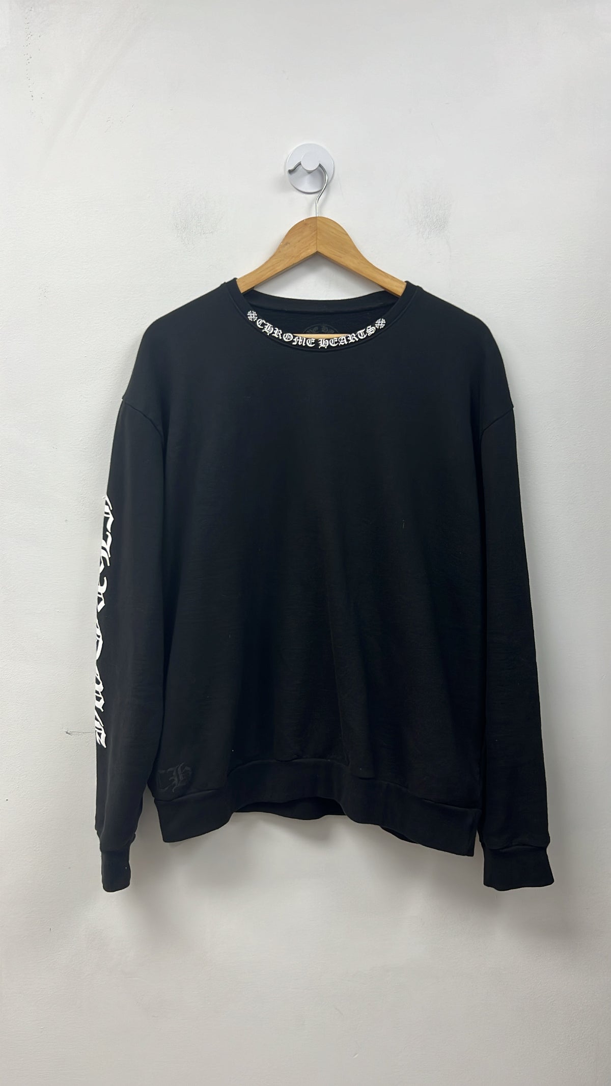 Chrome Hearts Black White Neck Logo Crewneck