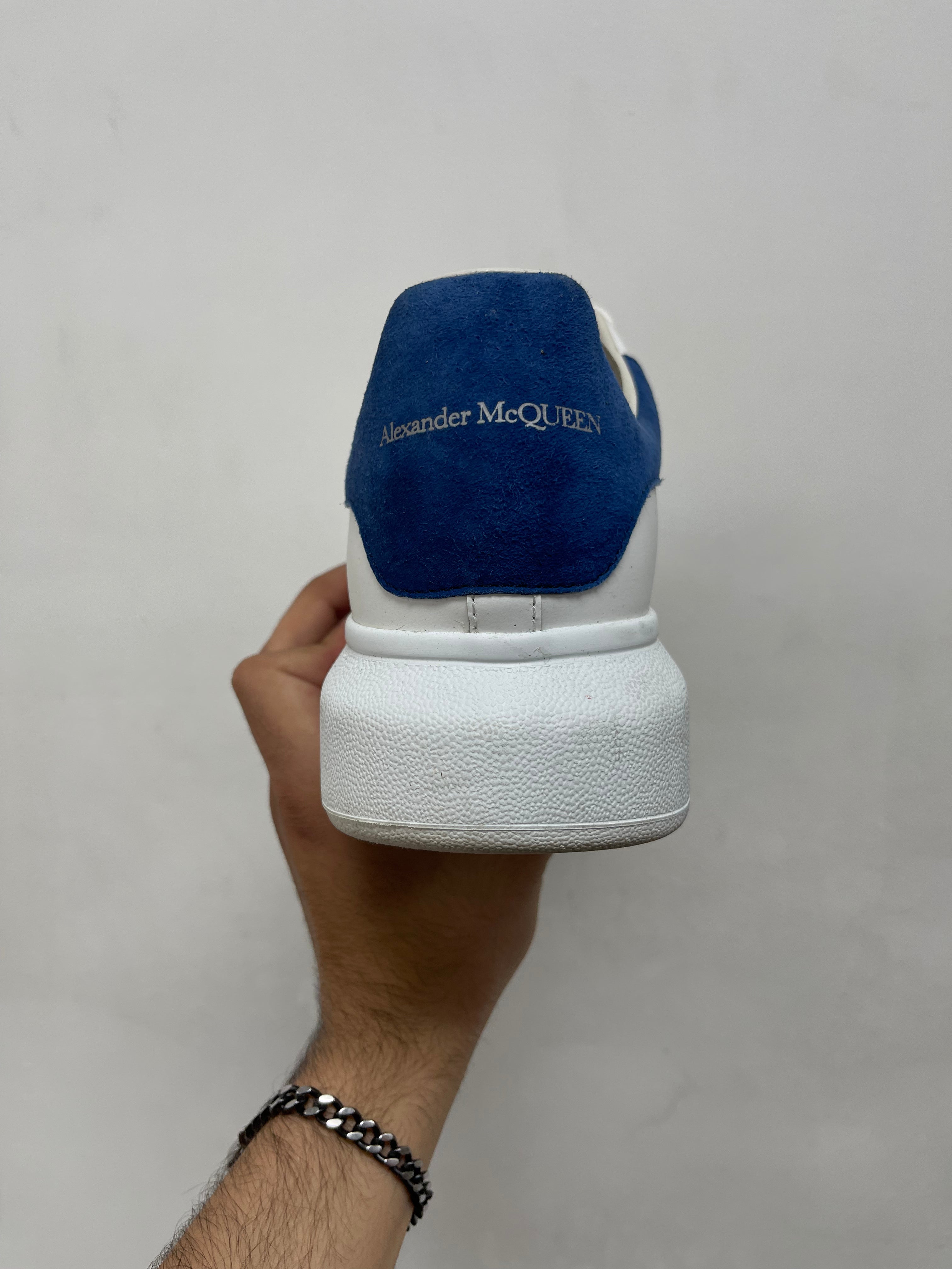 Alexander Mcqueen White Blue Oversized Sneakers