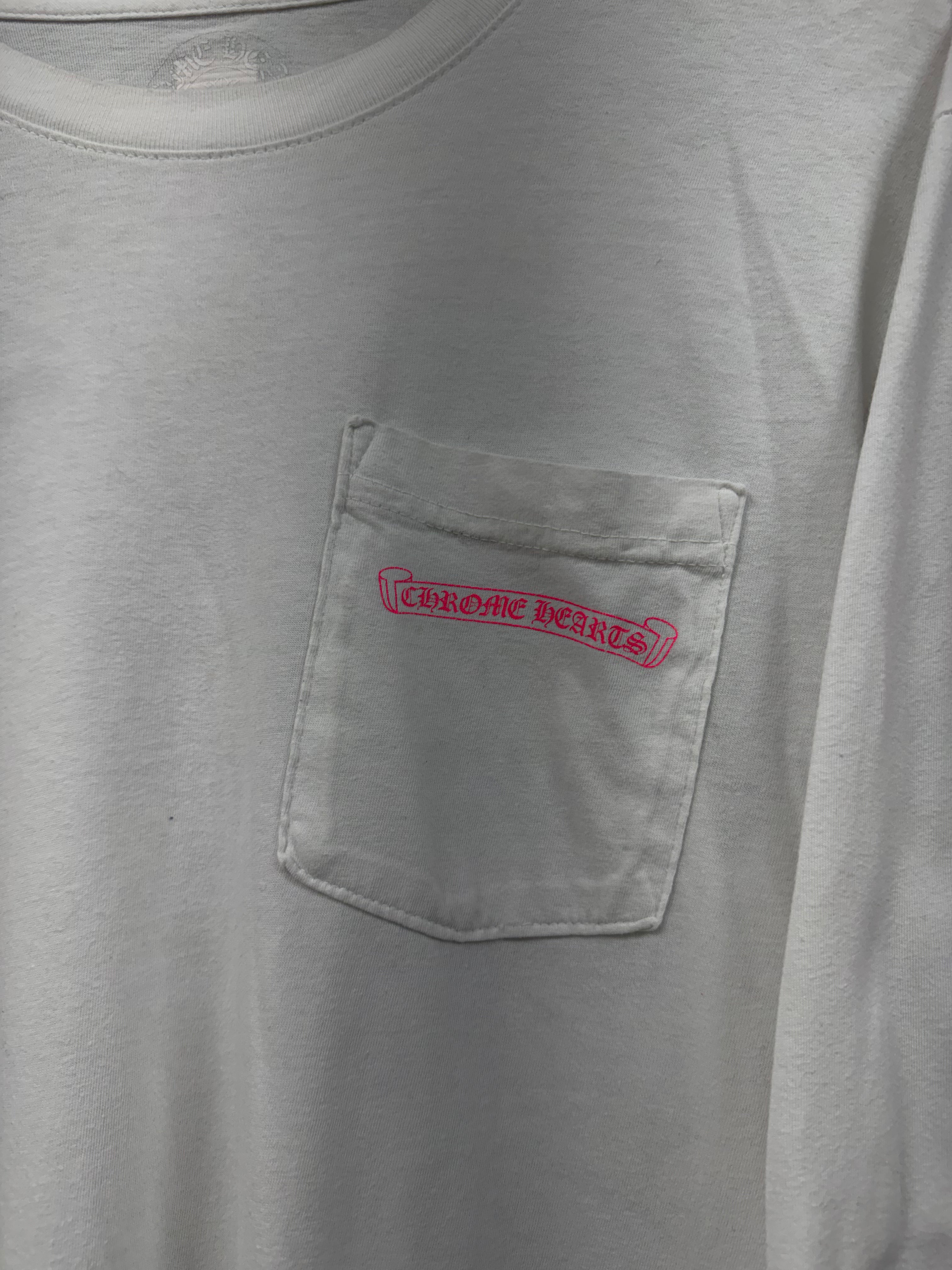 Chrome Hearts White Hot Pink Vertical Long Sleeve