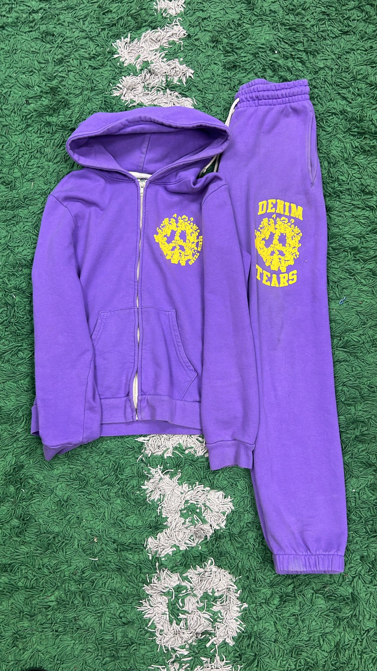Denim Tears Purple Yellow University Sweatsuit