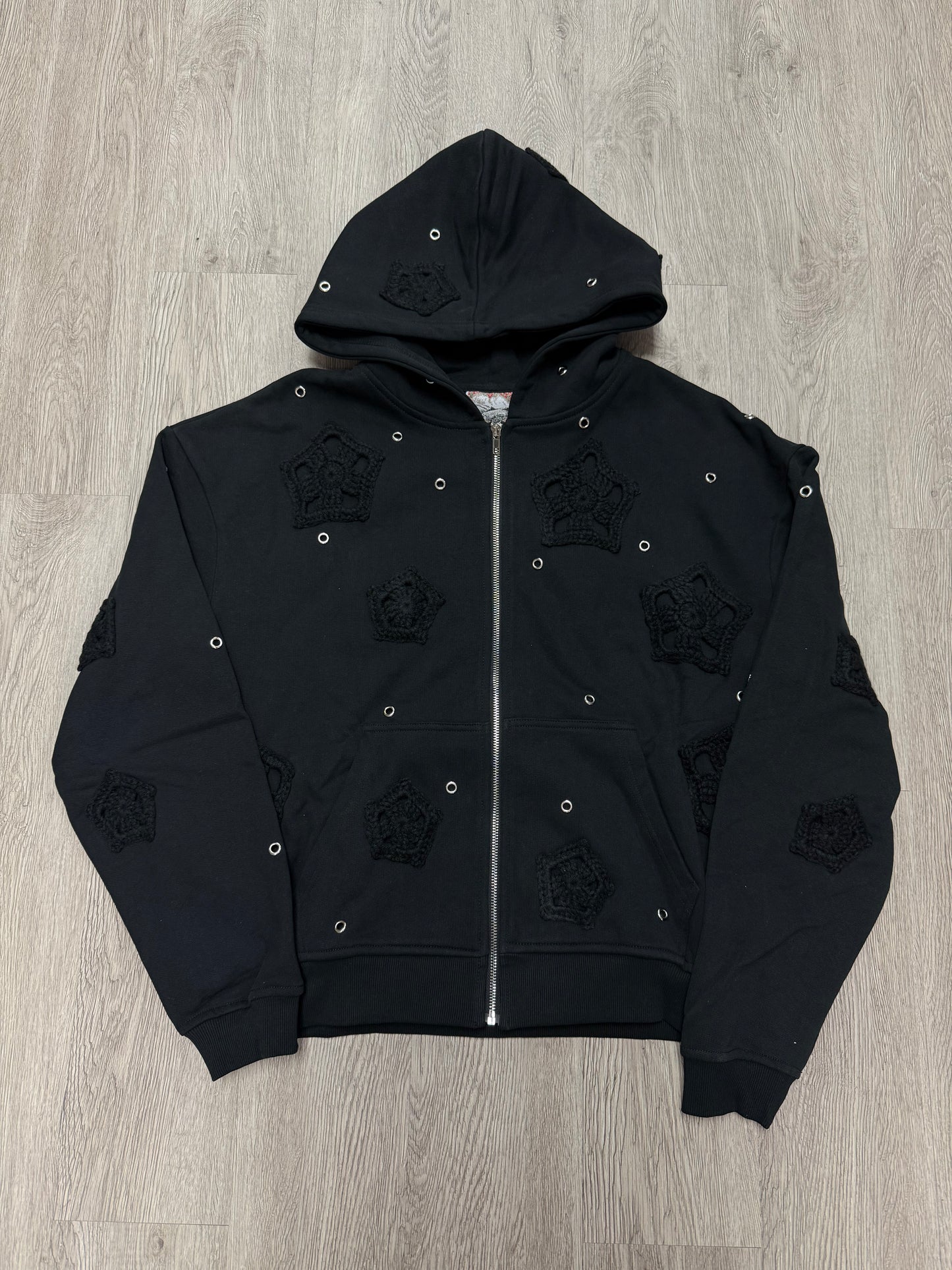 Arkyve Phantom Patch Crochet Hoodie Black (M-XL) New