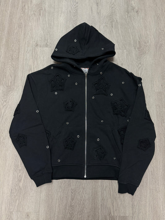 Arkyve Phantom Patch Crochet Hoodie Black (M-XL) New