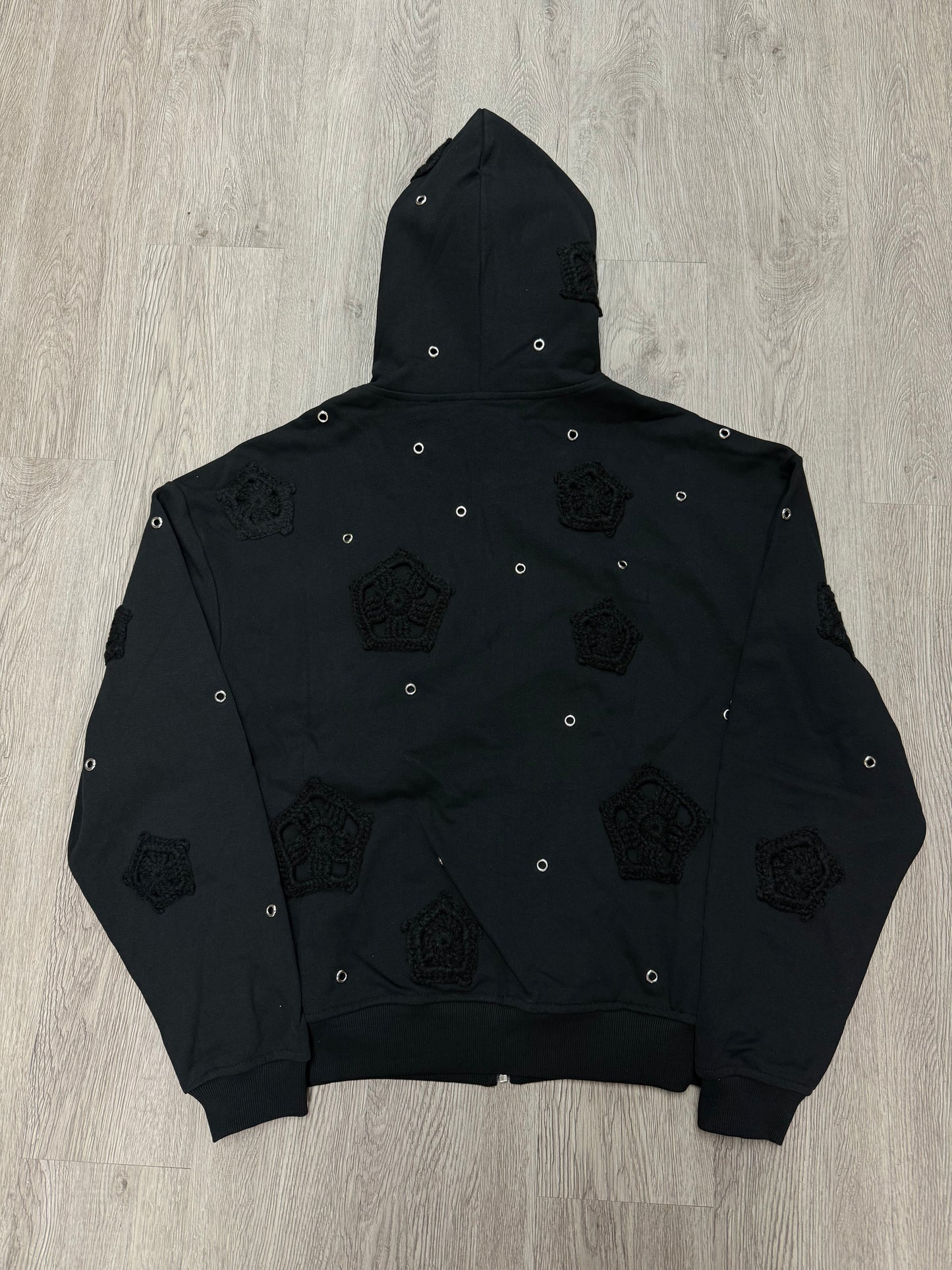 Arkyve Phantom Patch Crochet Hoodie Black (M-XL) New