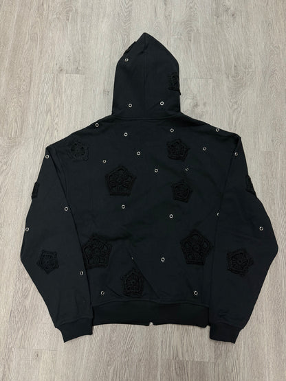 Arkyve Phantom Patch Crochet Hoodie Black (M-XL) New