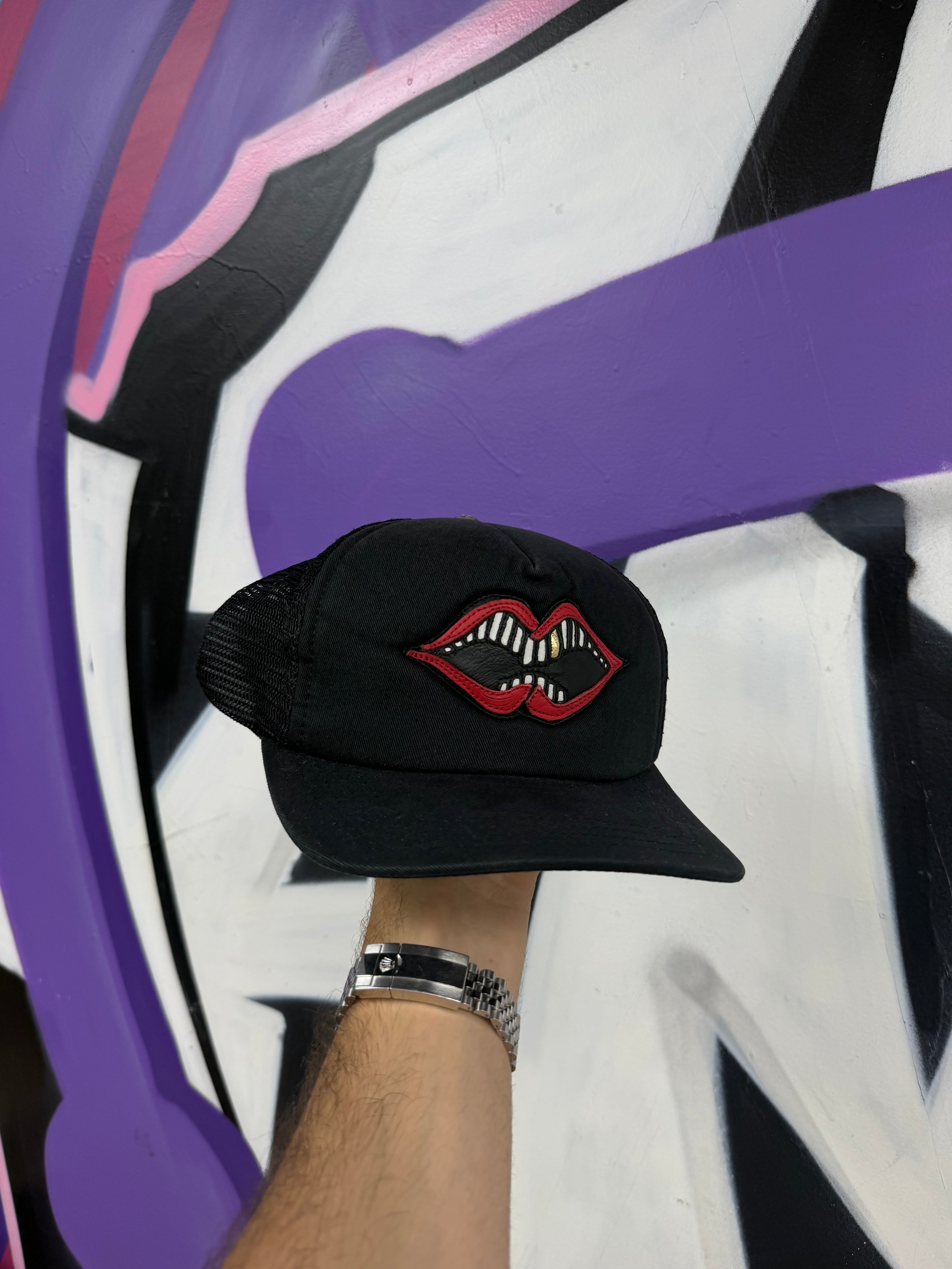 Chrome  Hearts Black Red Matty Boy Chomper Hat
