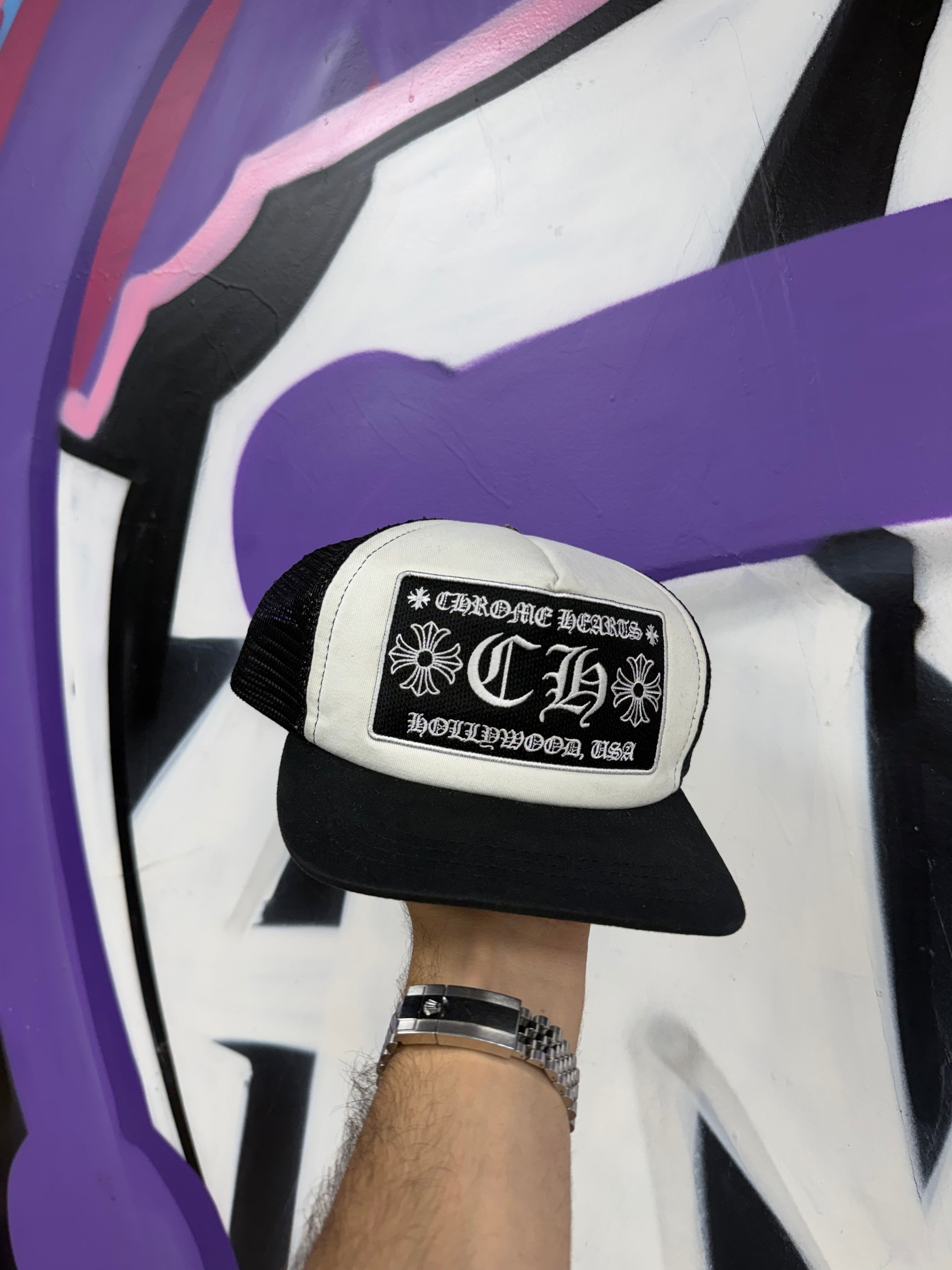 Chrome  Hearts White CH Hollywood Trucker Hat