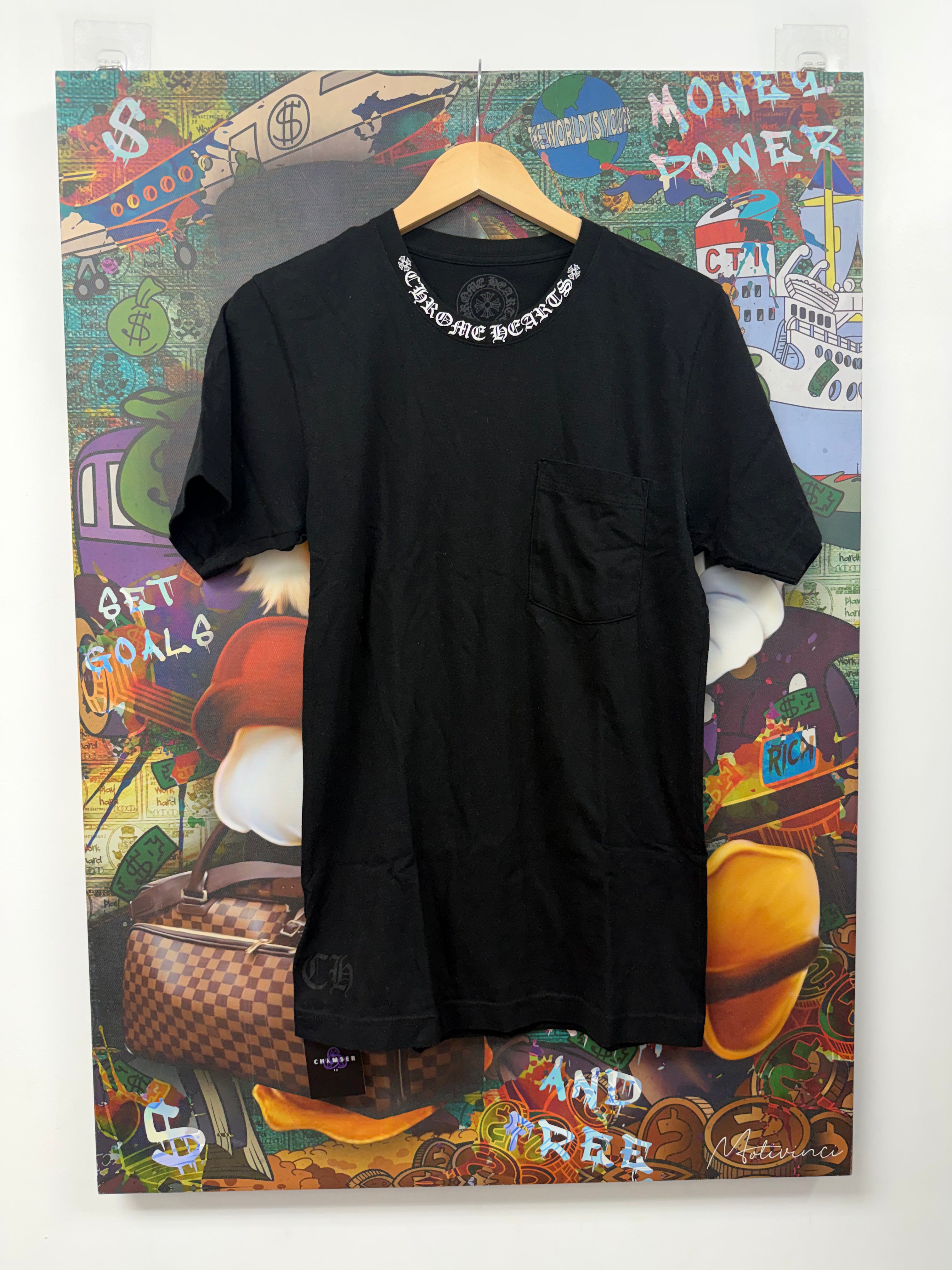 Chrome Hearts Black Neck Logo Tee