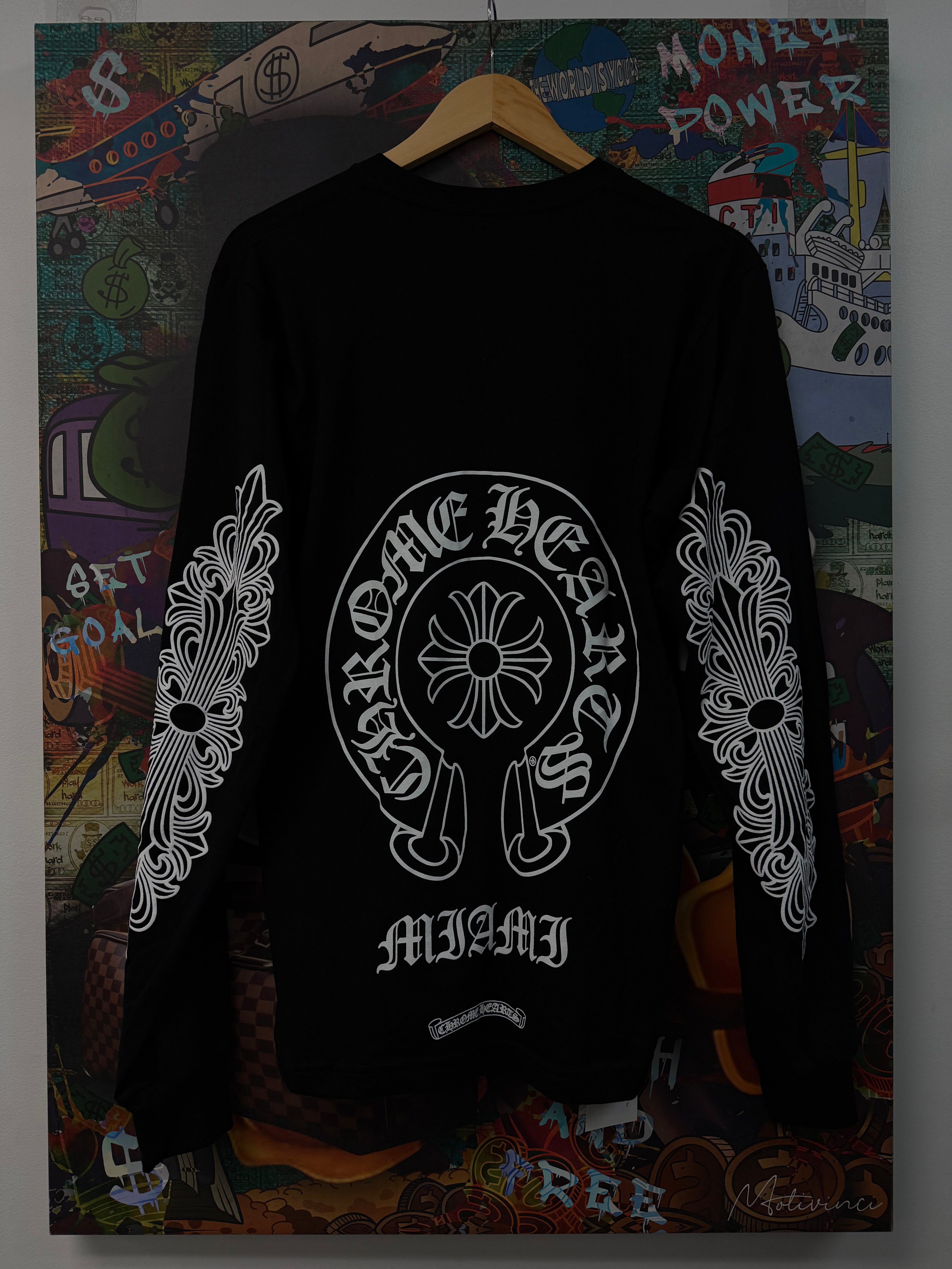 Chrome Hearts Black Horseshoe Miami LS Tee