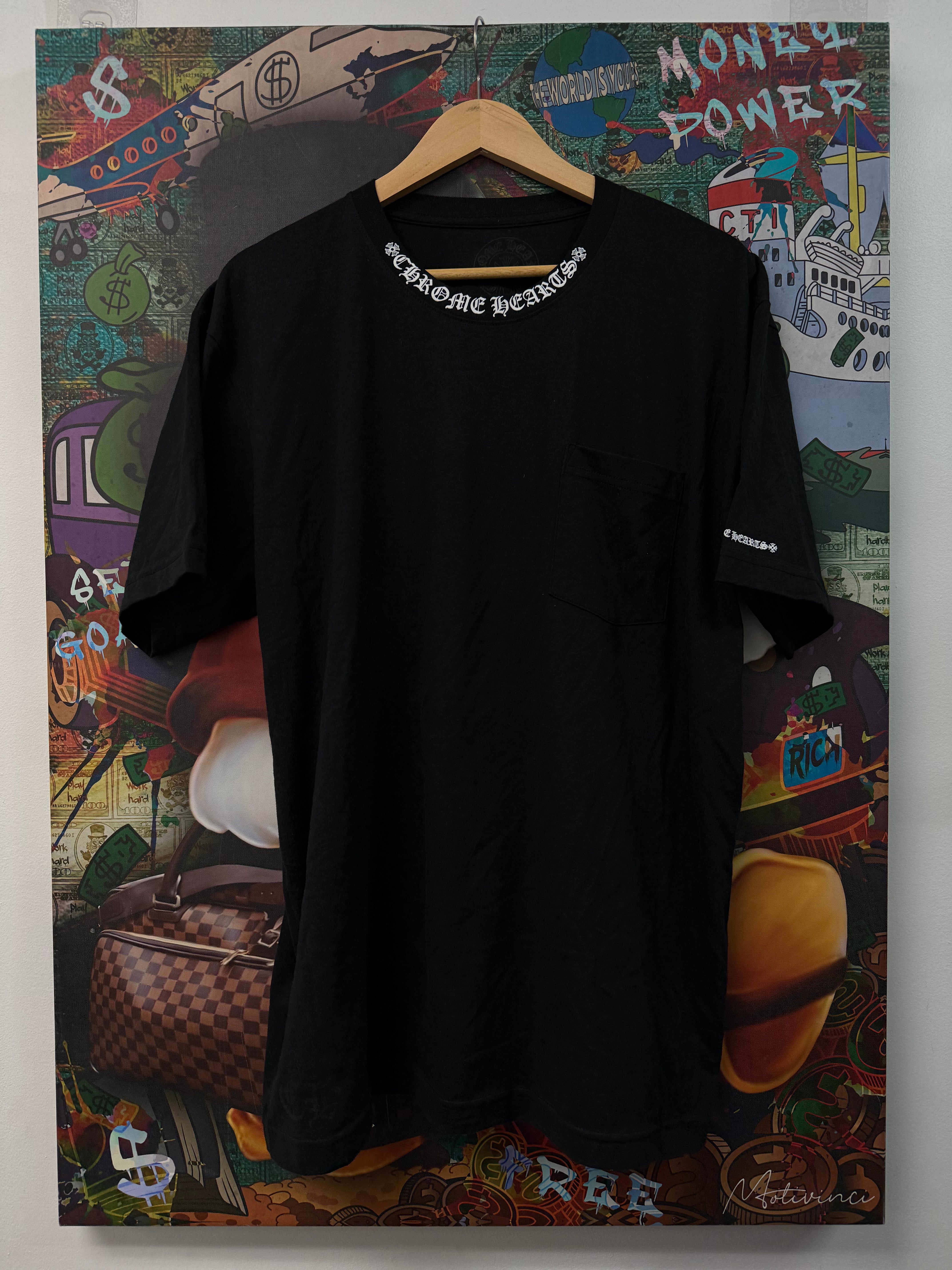Chrome Hearts Black Neck Logo Tee
