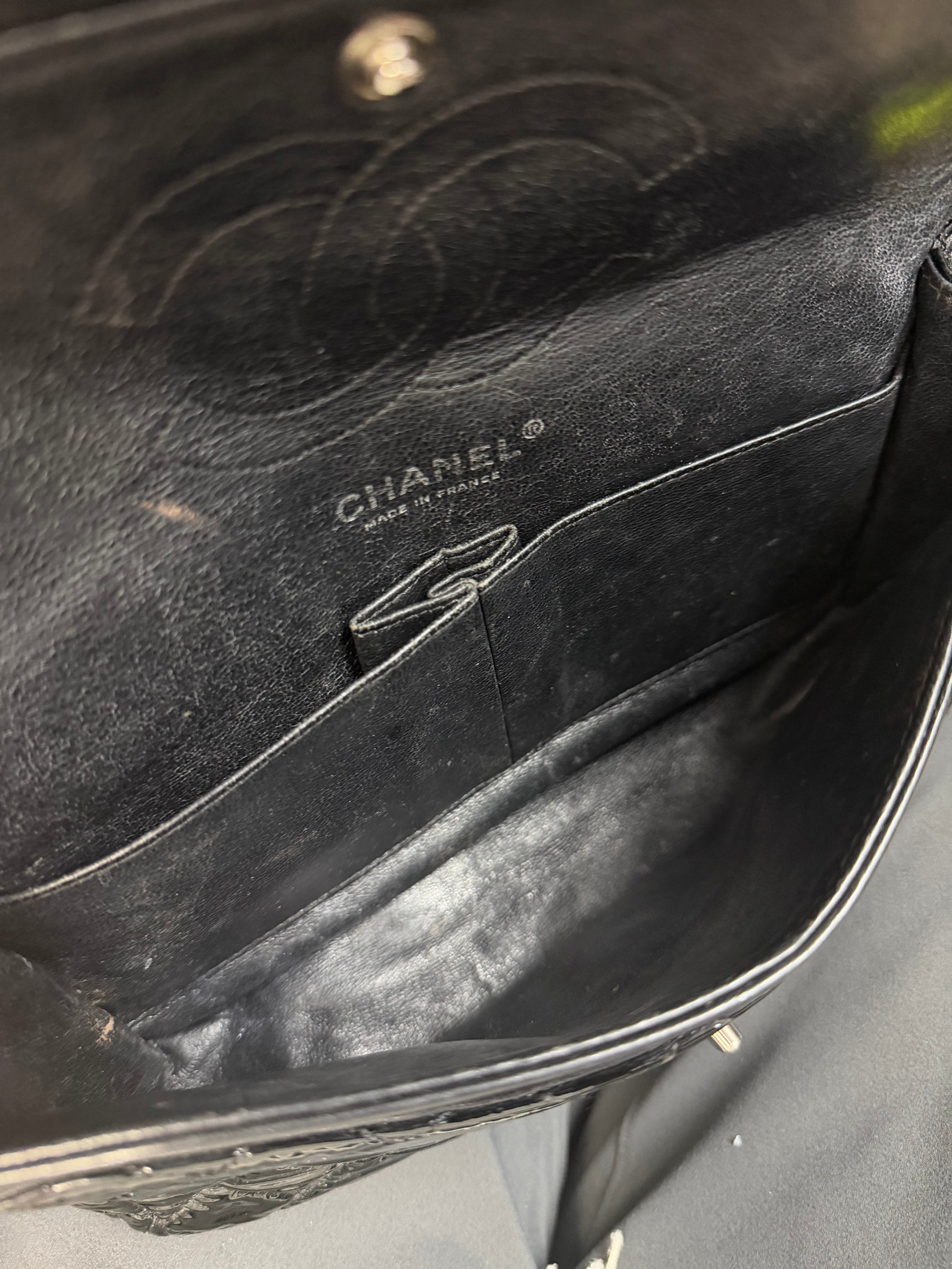 Chanel Black Patent Leather Single Flap Bag