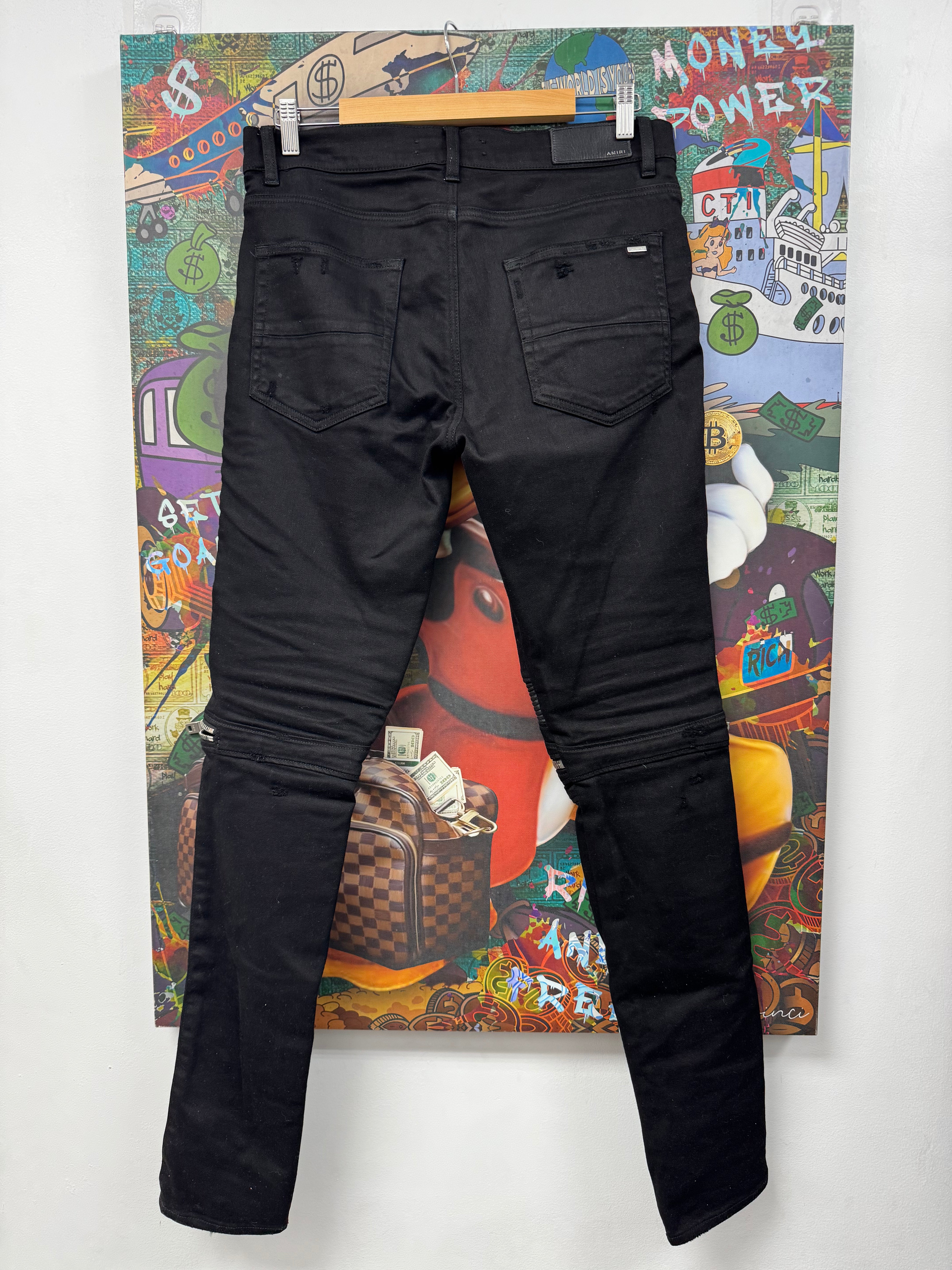 Amiri MX2 Black Black Patch Jeans
