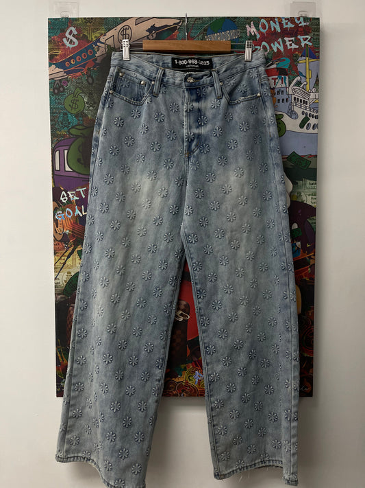Lost Embossed Denim Jeans Used