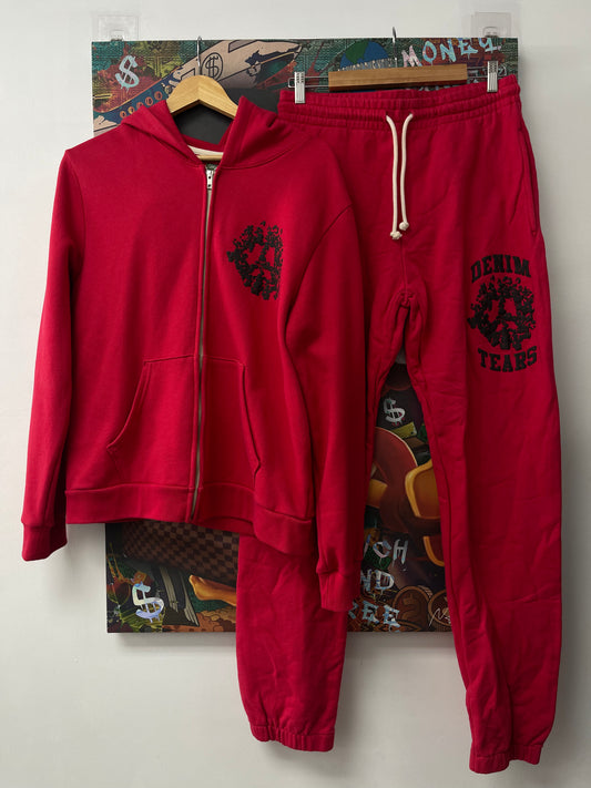 Denim Tears Red Black University Sweatsuit  Used