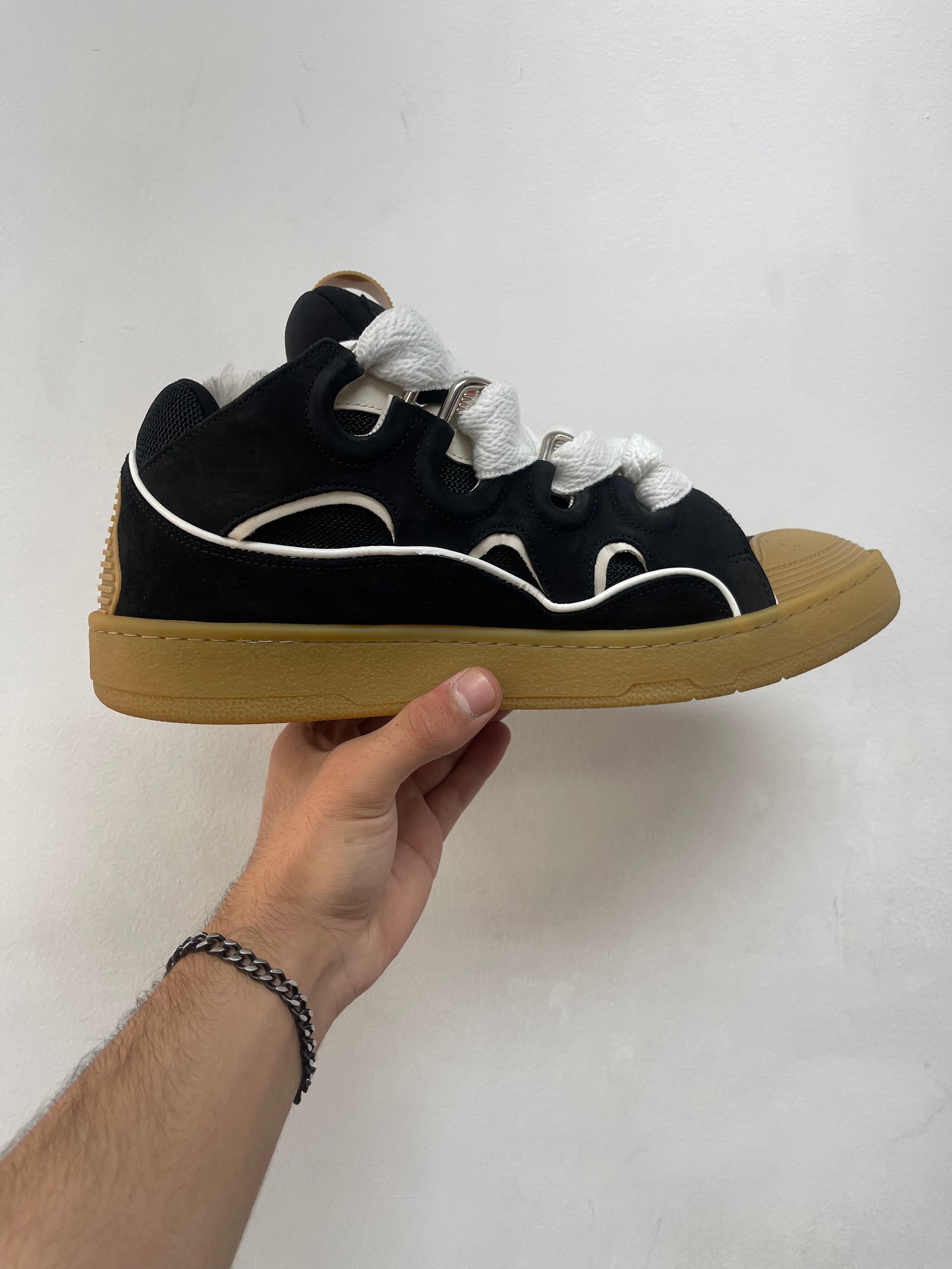 Lanvin Black Gum Curb Sneakers
