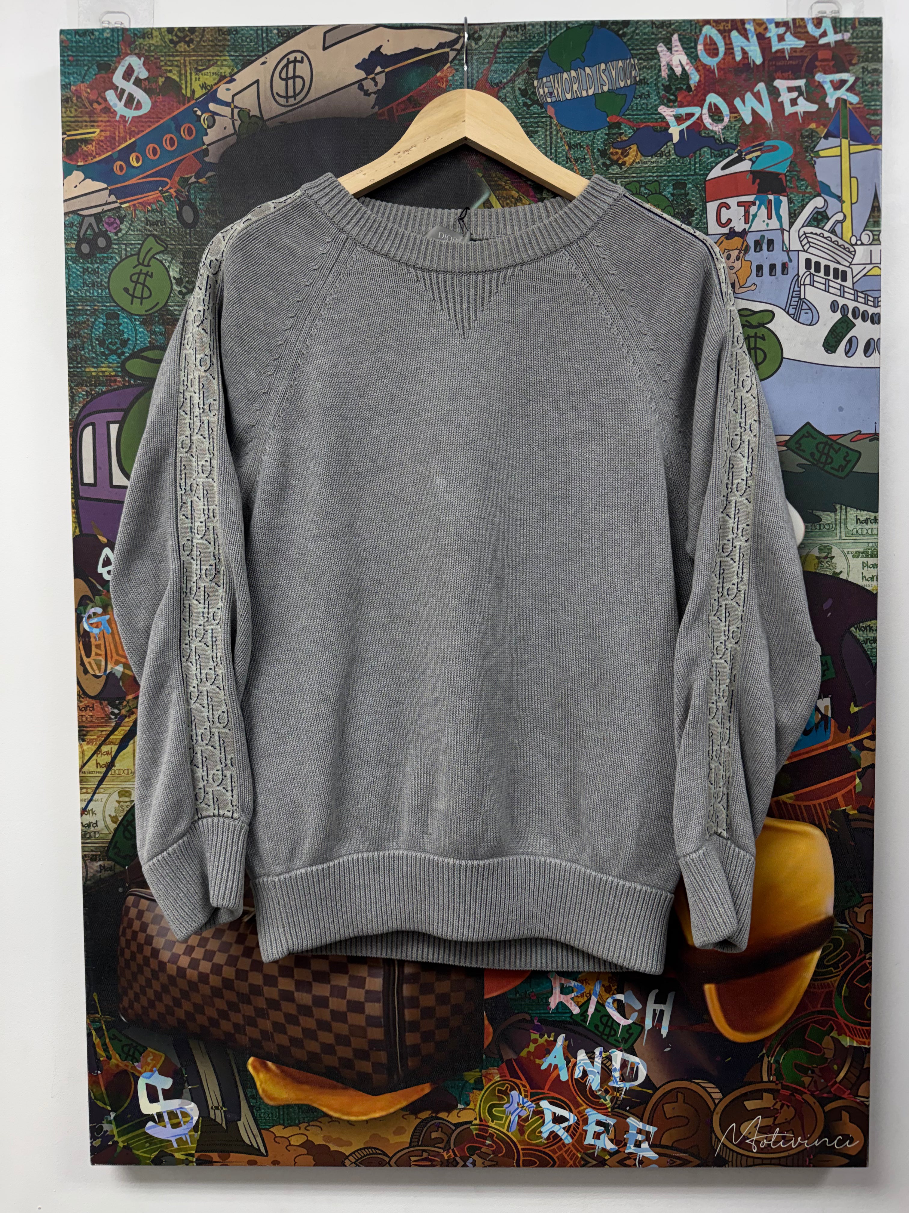 Dior Grey Oblique Knit Sweater