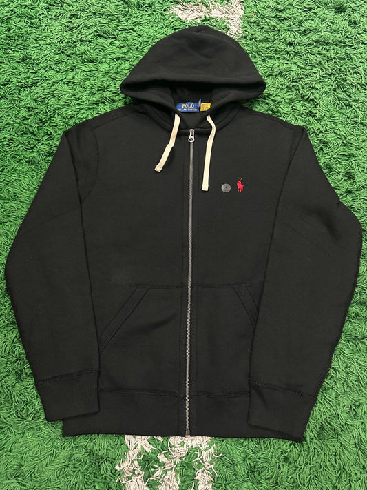 Polo Zip Up Black Red New Medium With Tags