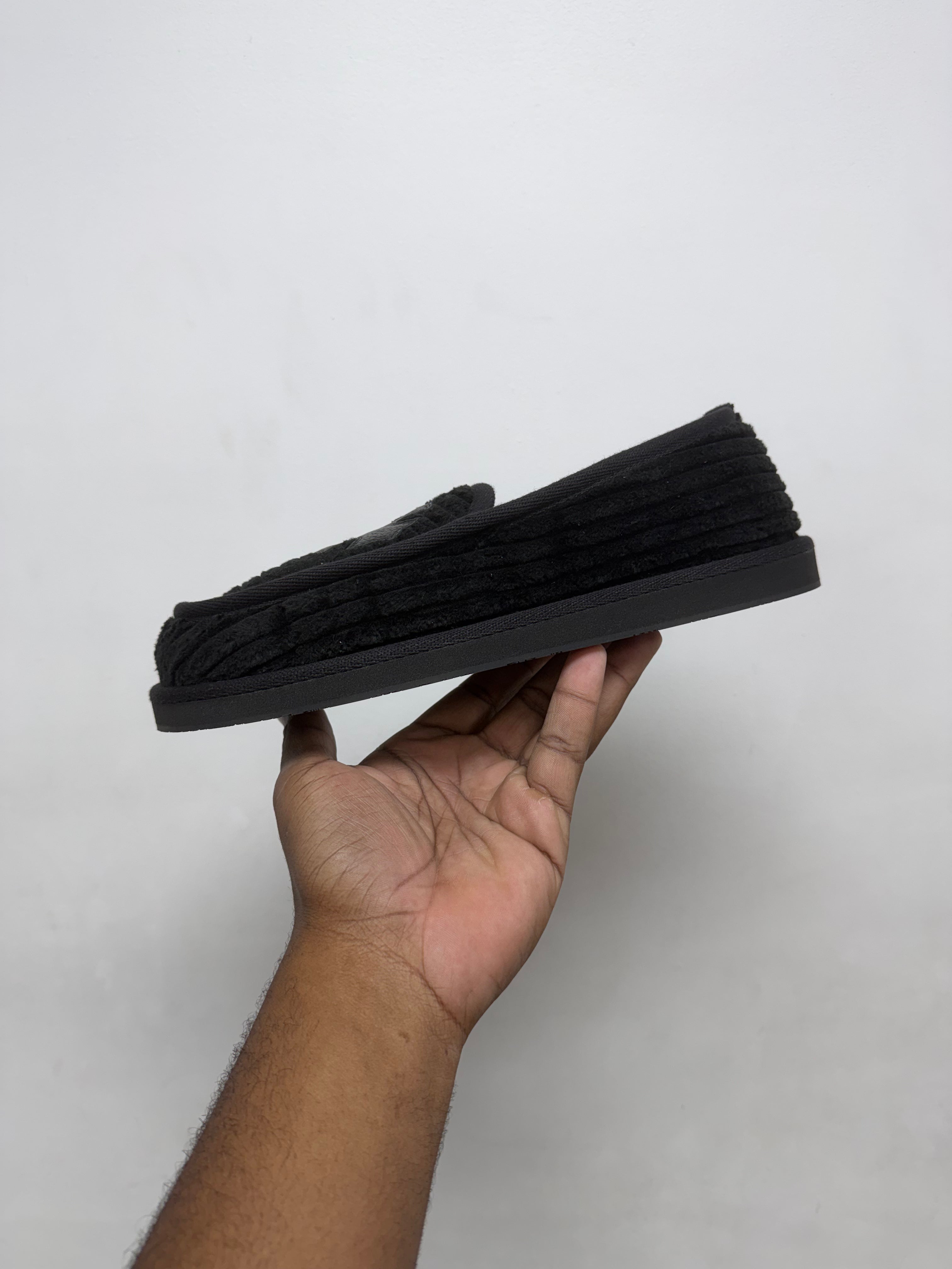 Chrome  Hearts Black Plus Patch Sherpa Lined Slides