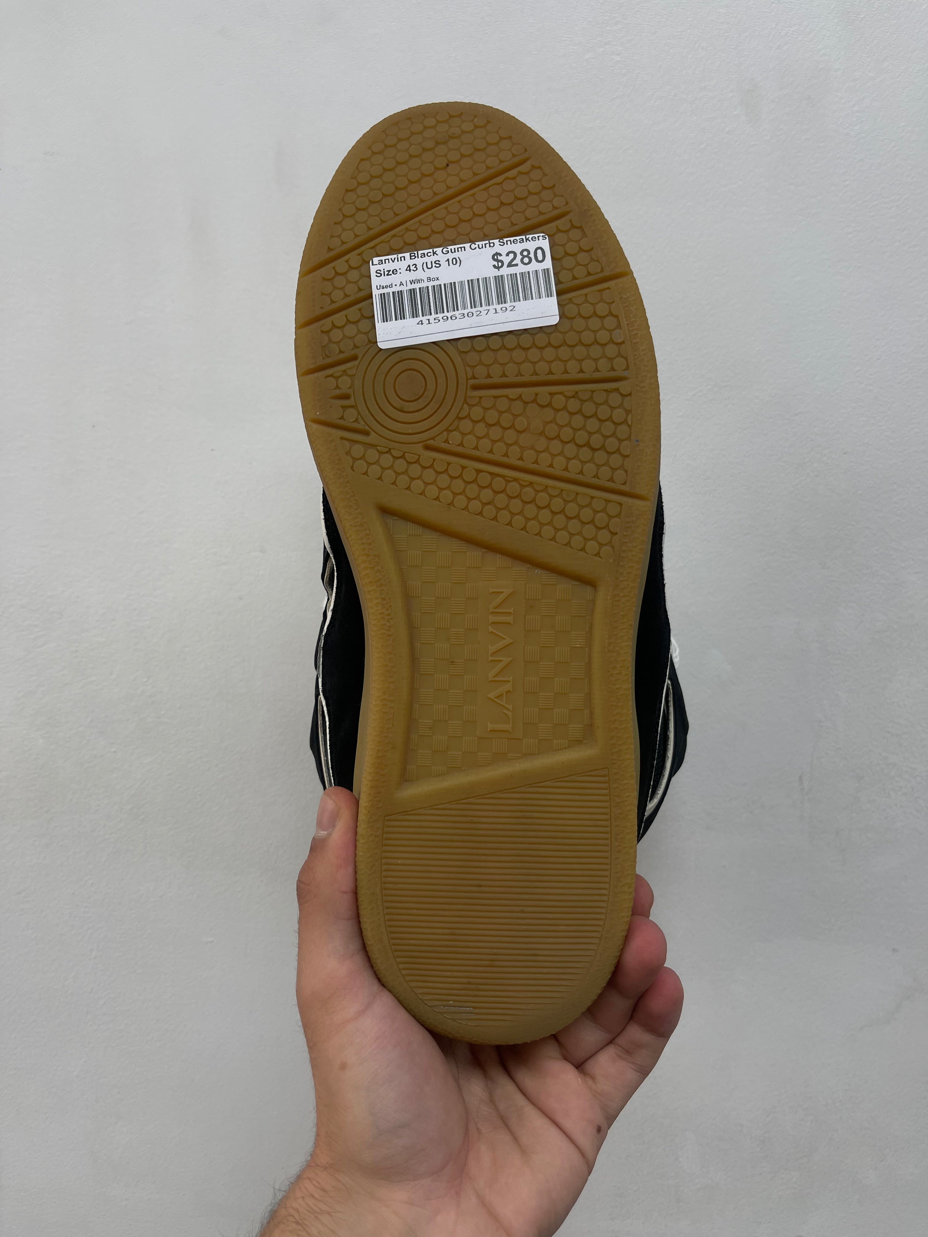Lanvin Black Gum Curb Sneakers
