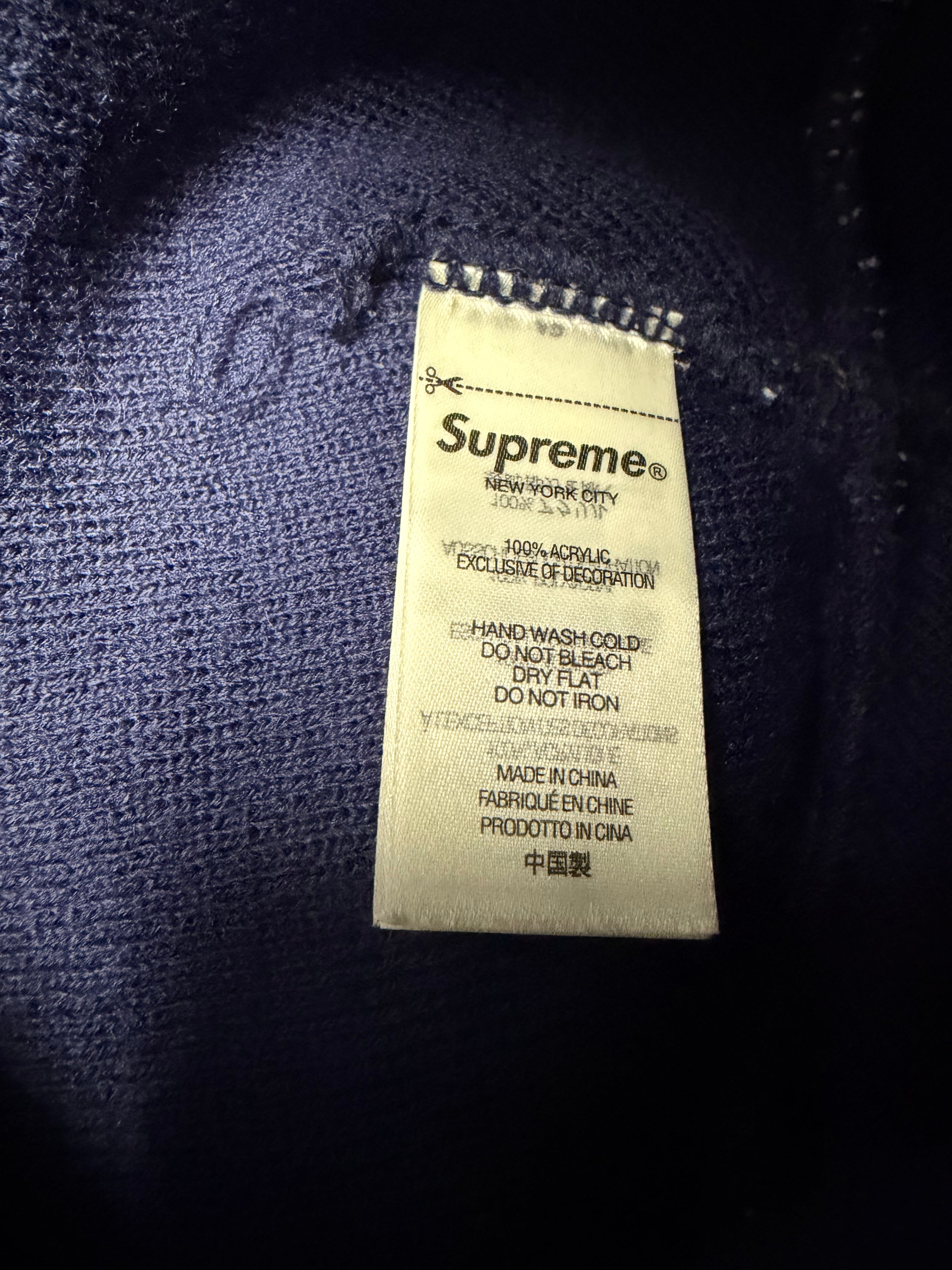 Supreme Blue Paisley Logo Beanie