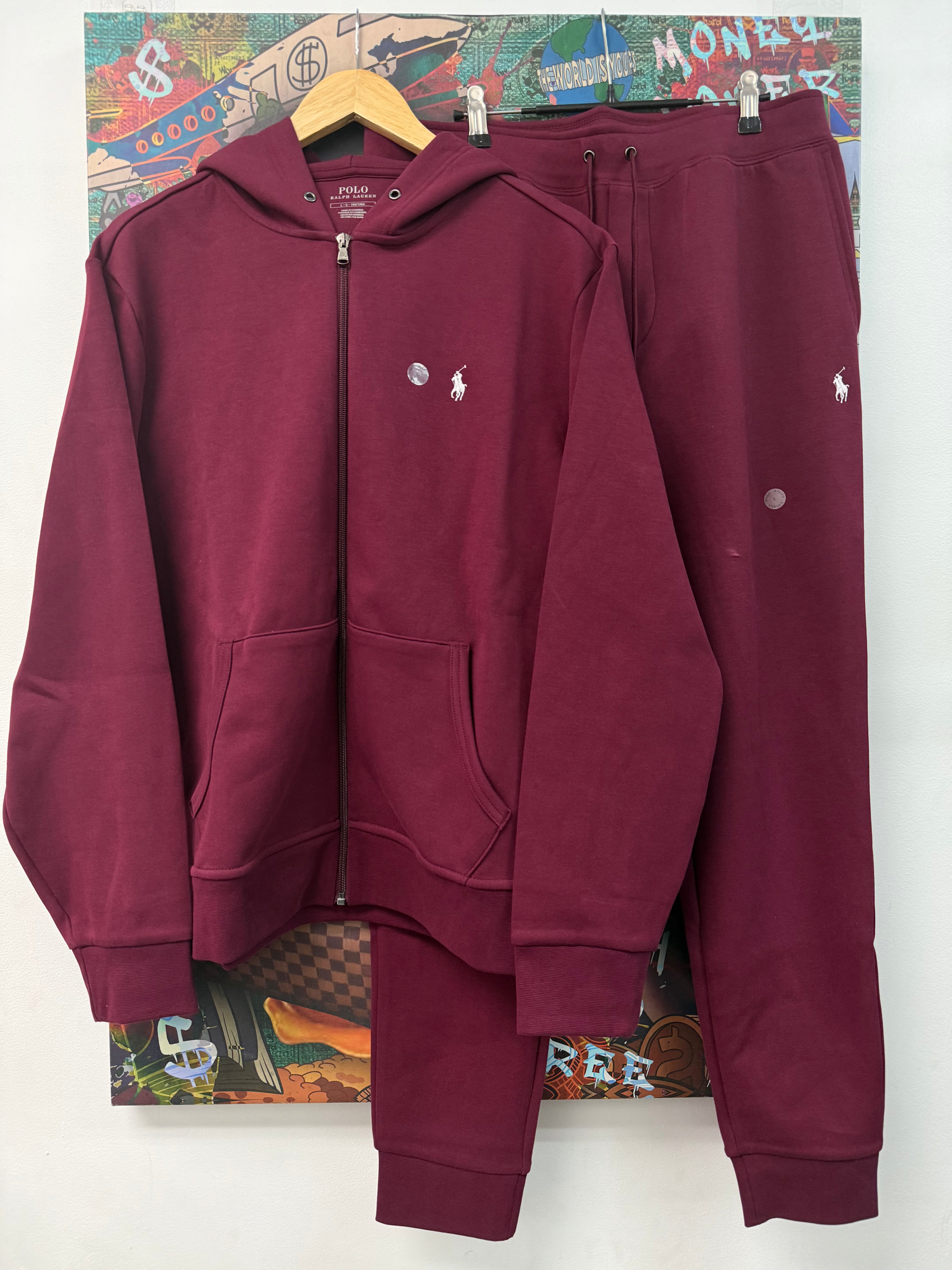 Polo Ralph Lauren Maroon White Sweatsuit
