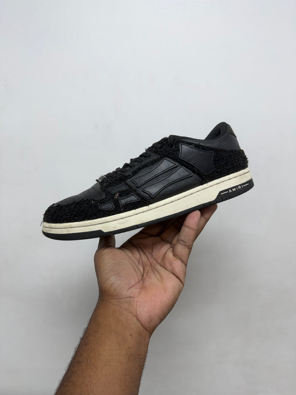 Amiri Black Boucle Skel Top Low Sneakers