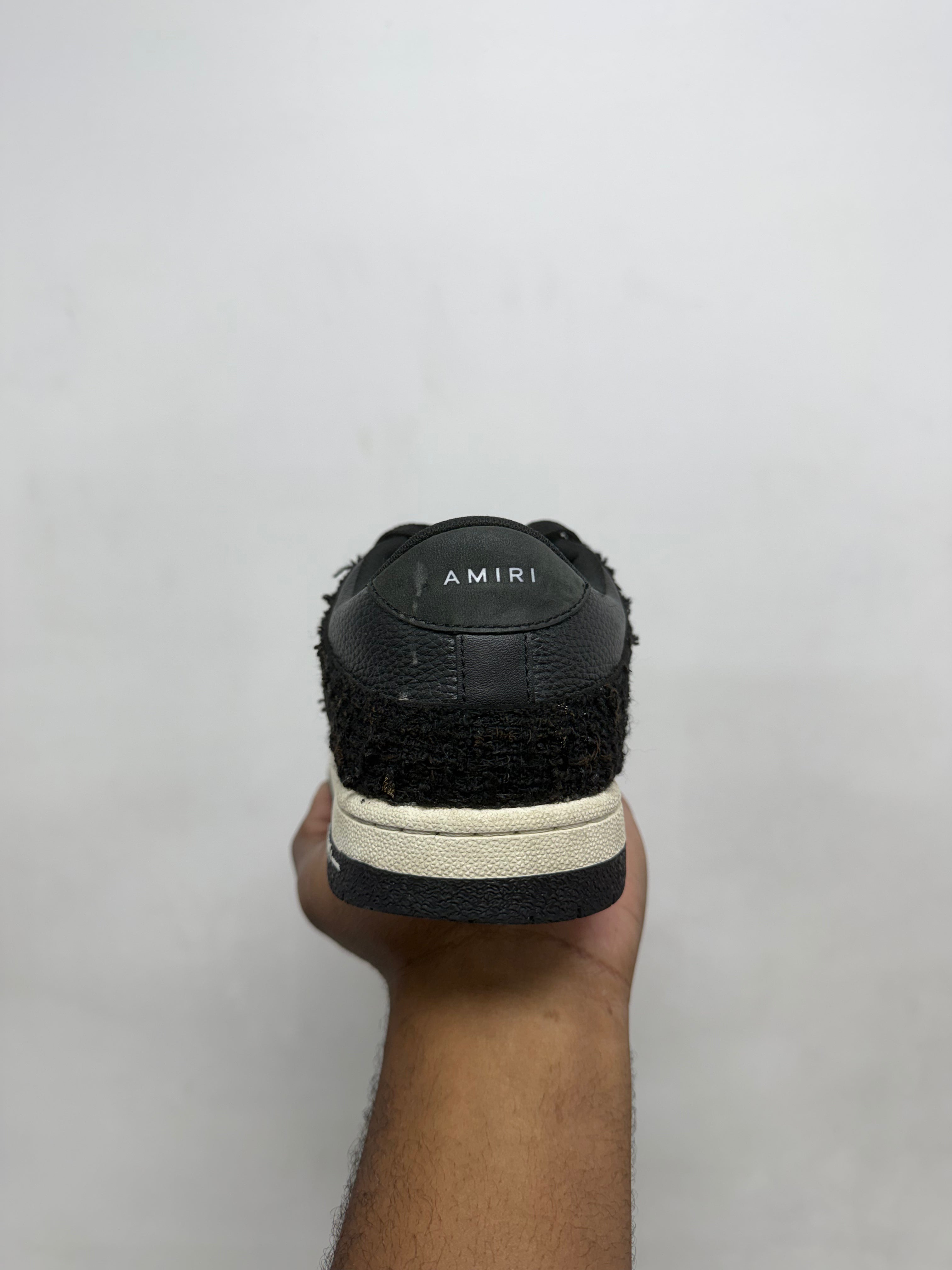 Amiri Black Boucle Skel Top Low Sneakers