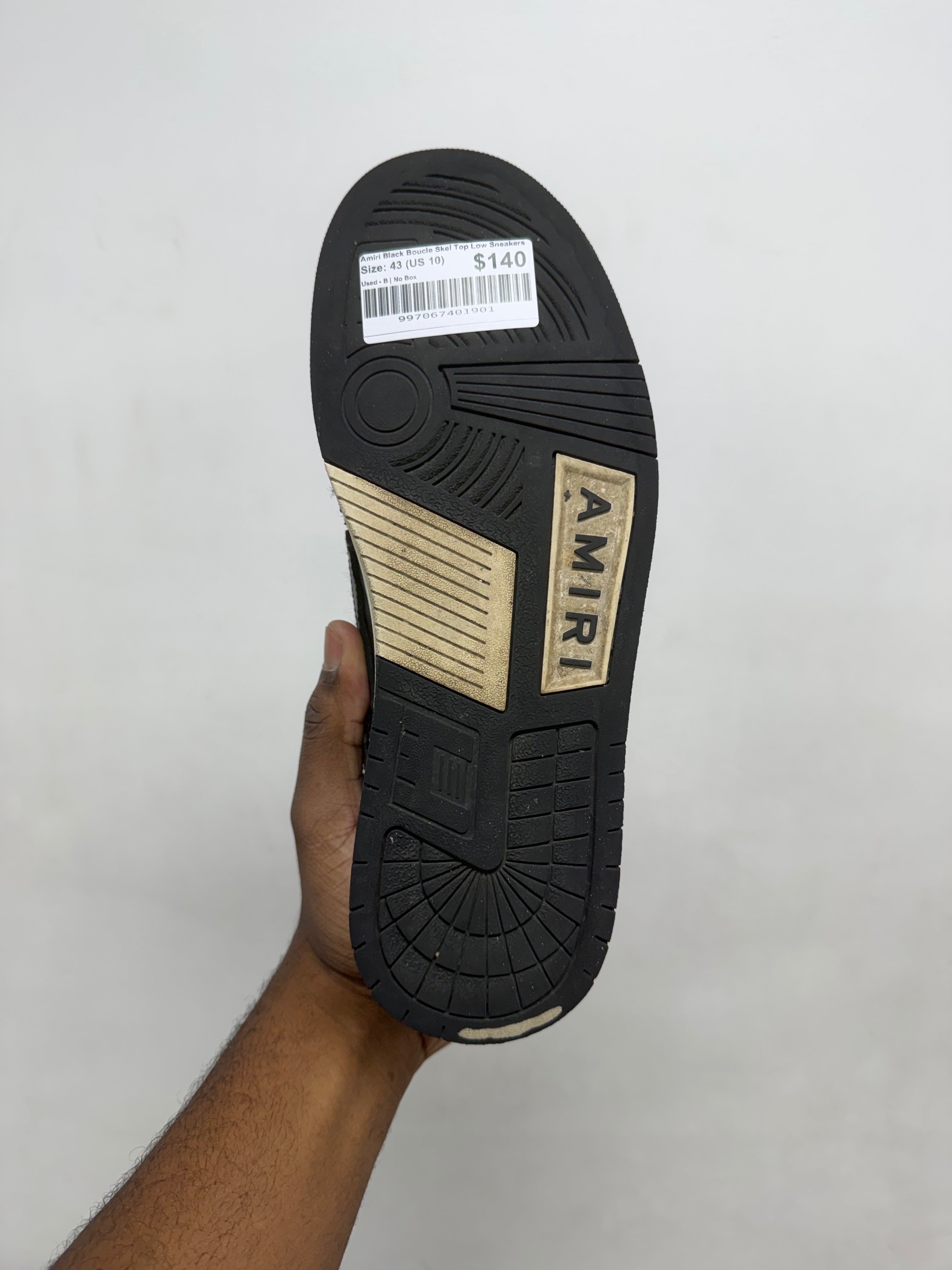 Amiri Black Boucle Skel Top Low Sneakers