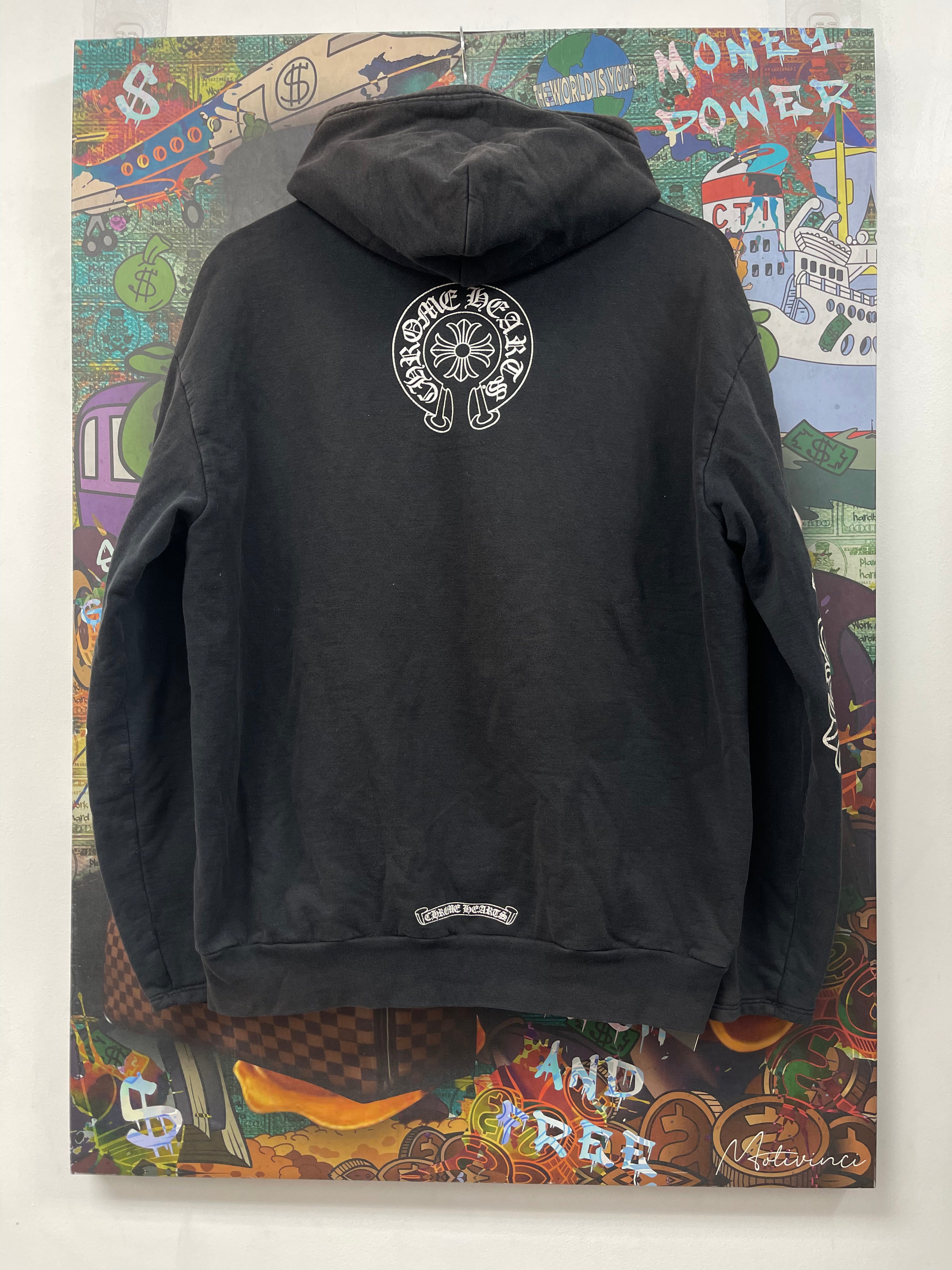 Chrome  Hearts Black Floral Horseshoe Zip Up
