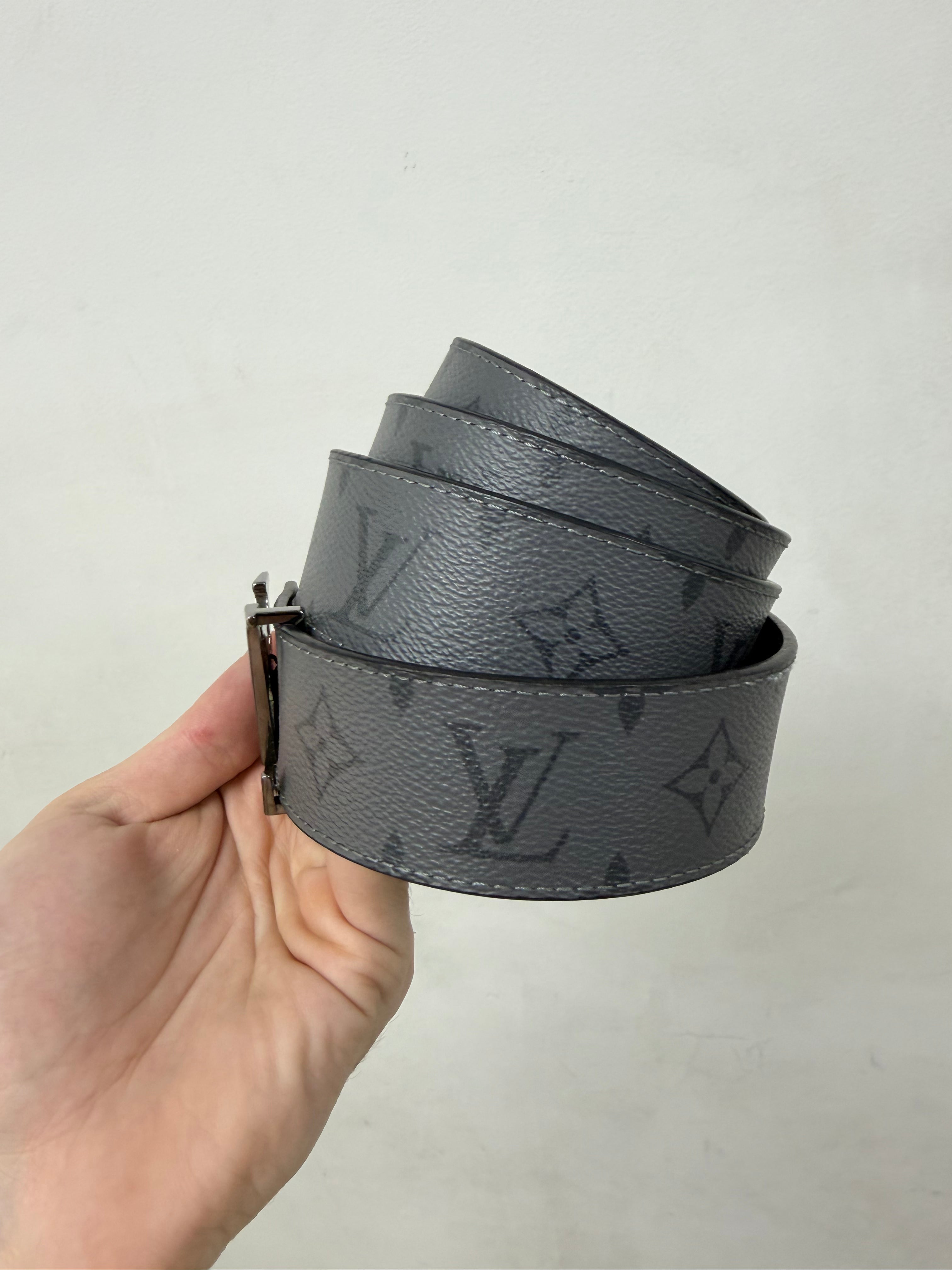 Louis Vuitton Grey Black Monogram (100-40) Belt