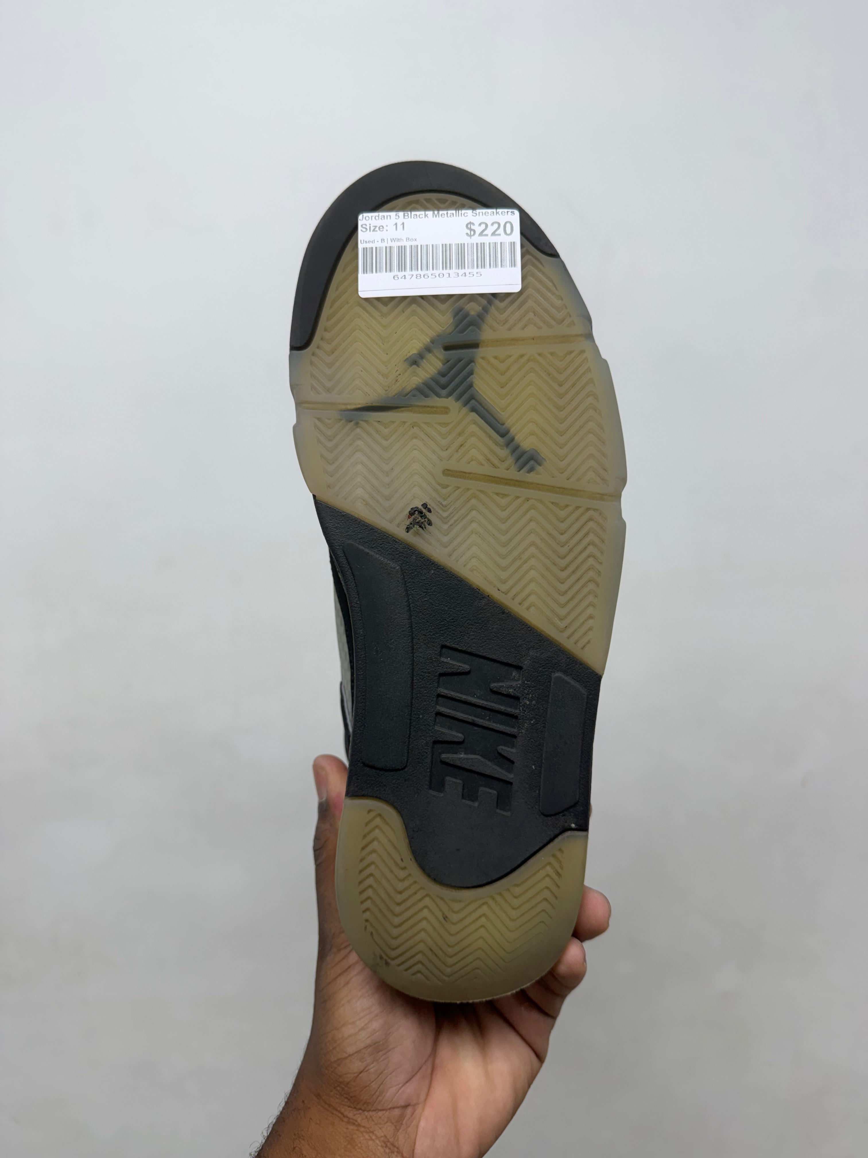 Jordan 5 Black Metallic Sneakers