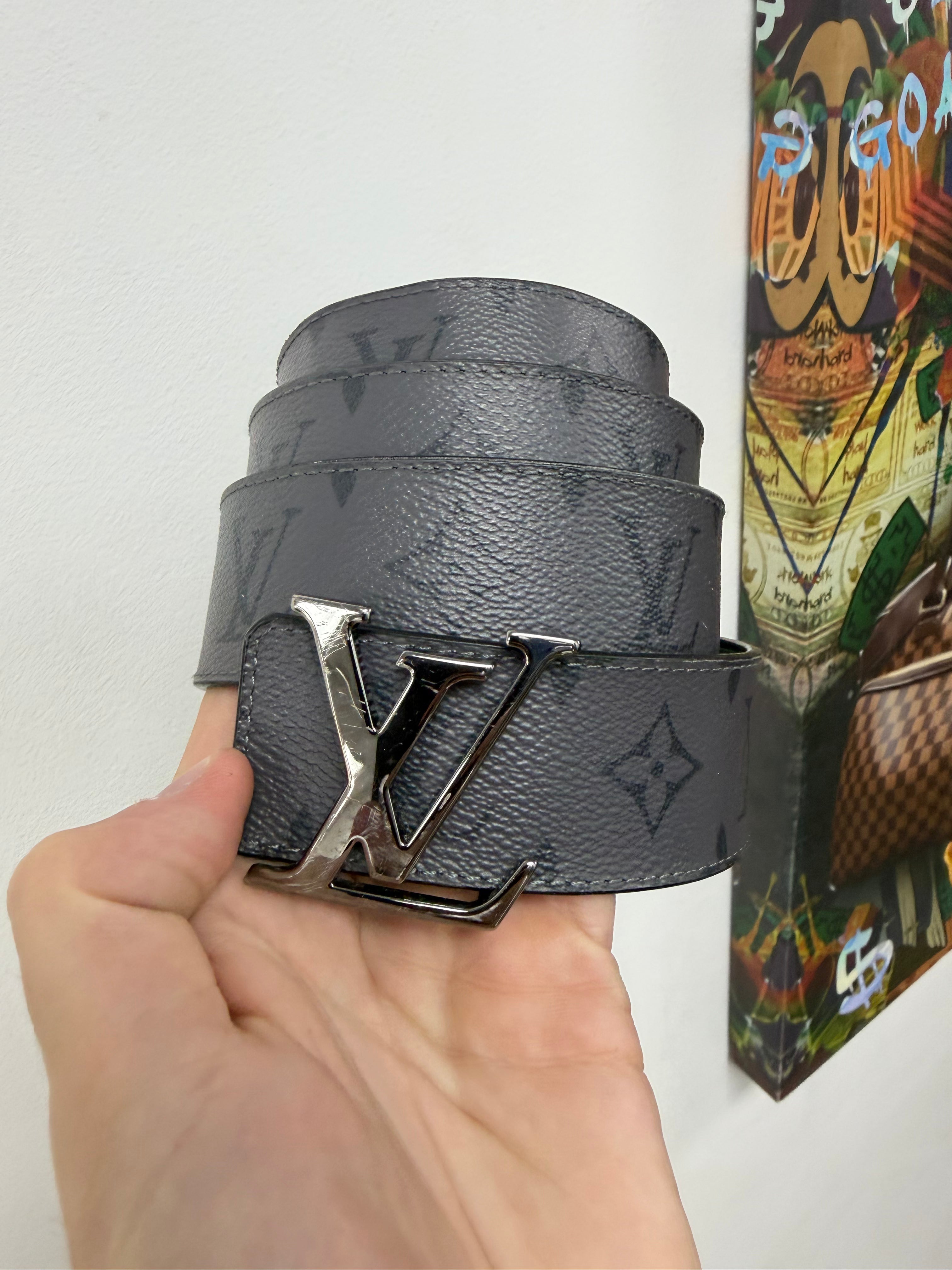 Louis Vuitton Grey Monogram (Scratched Buckle) Belt