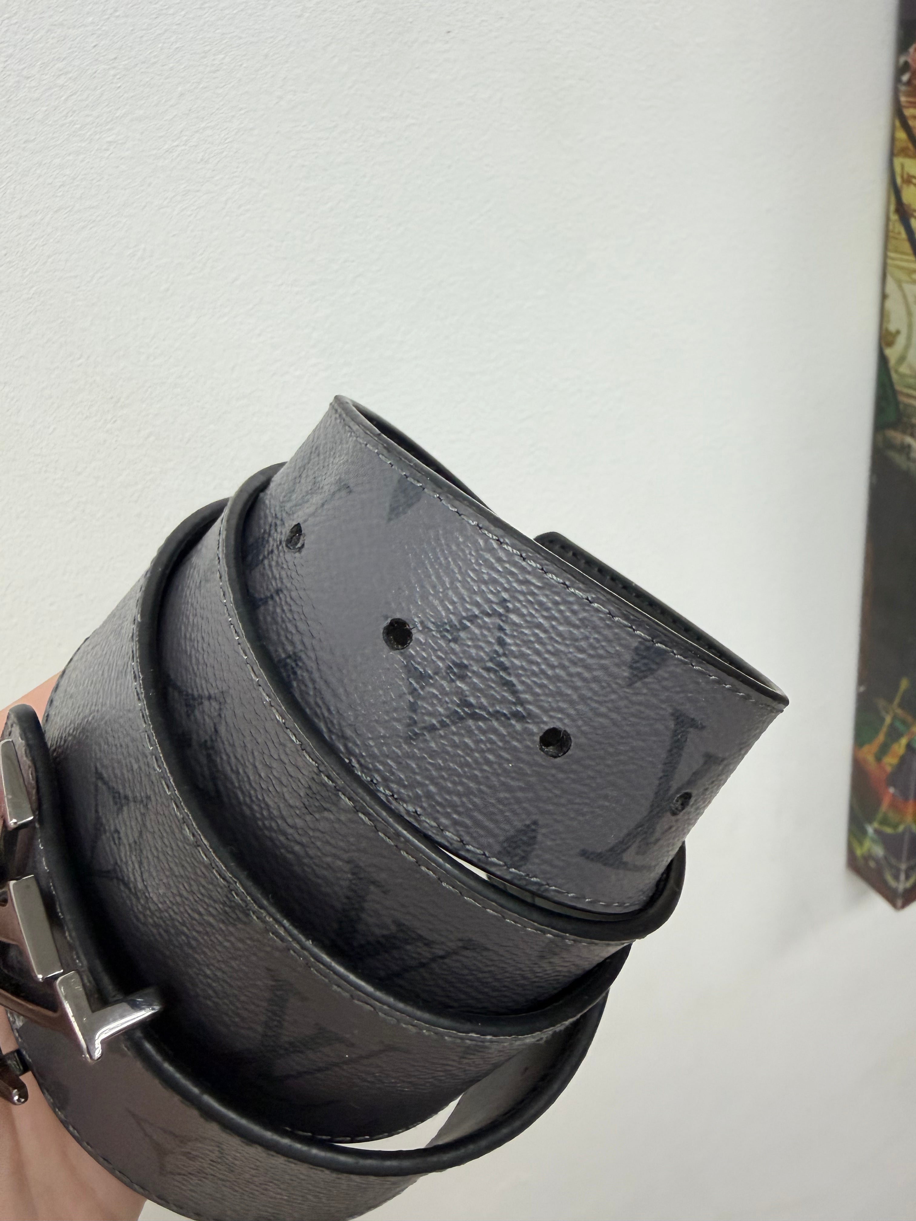 Louis Vuitton Grey Monogram (Scratched Buckle) Belt