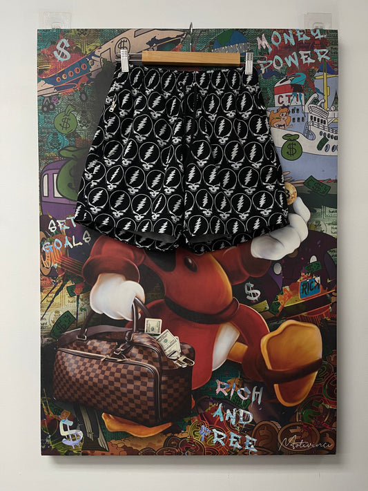 Amiri Black Grateful Dead Shorts  Used